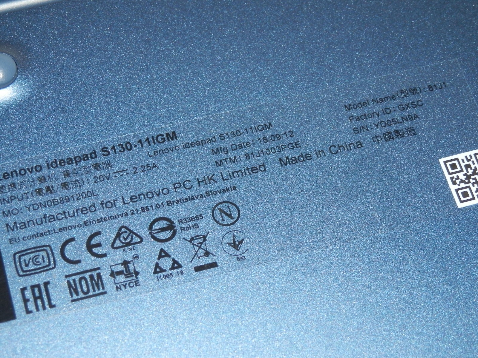 Lenovo IdeaPad S130-11IGM, Intel Celeron N4000, 2GB Ram 32GB eMMc 11.6″ inch HD