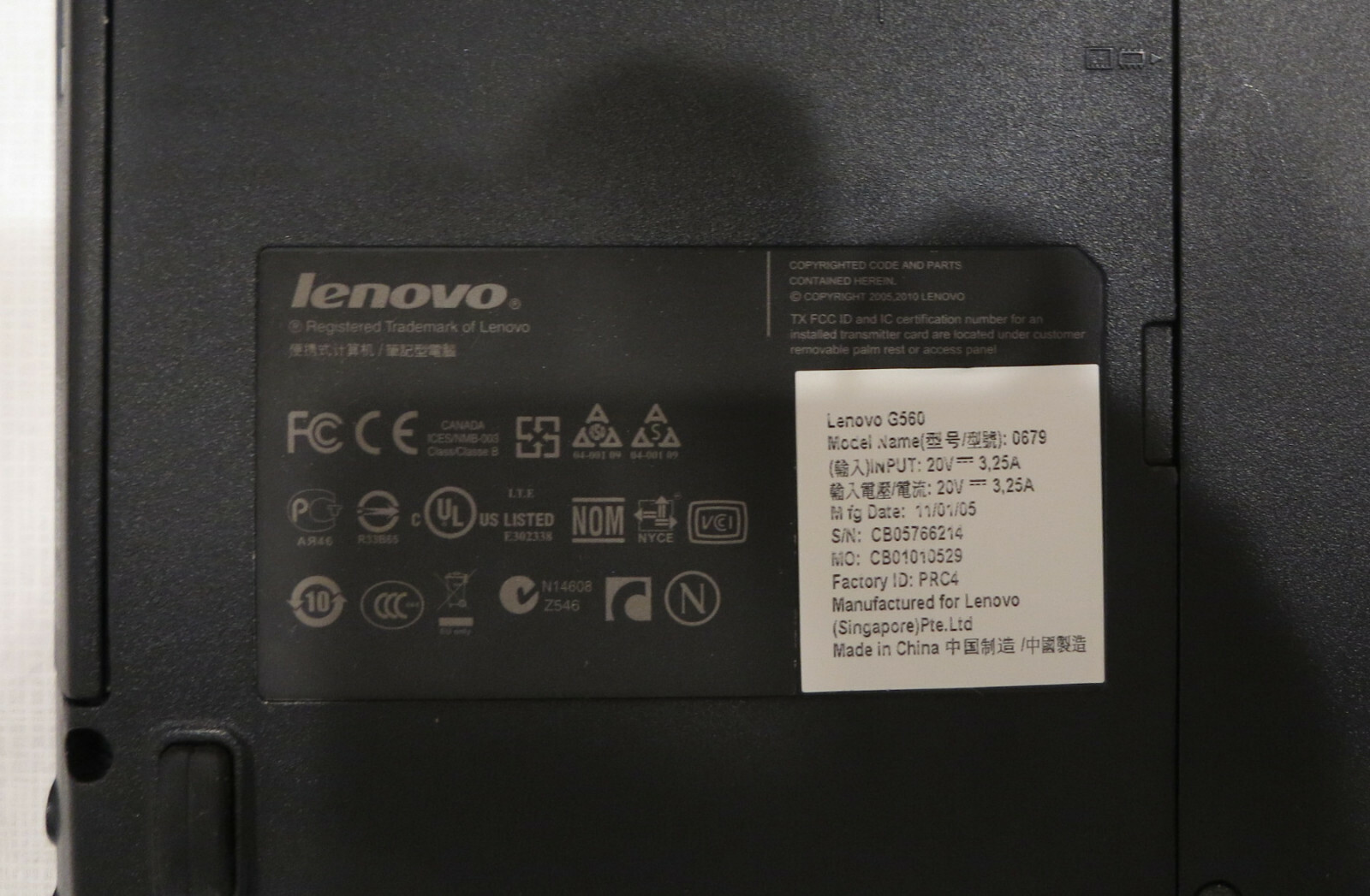 Lenovo G560 15.6″ Laptop Computer 4GB DDR3 150GB SATA 2.1GHz CPU