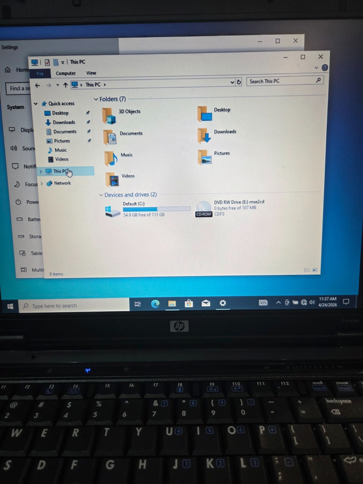 HP Compaq 6710b 15.4″ T7100 Intel Core 2 Duo 3 Gig Ram 120 Gig HDD Win 10PRO