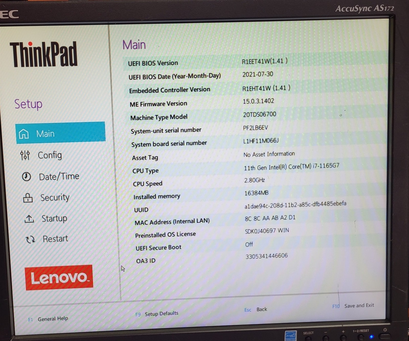 Lenovo ThinkPad E15 Gen 2 BASE ONLY Intel i7-1165G7 2.8GHz 16GB 512GB w/ OS