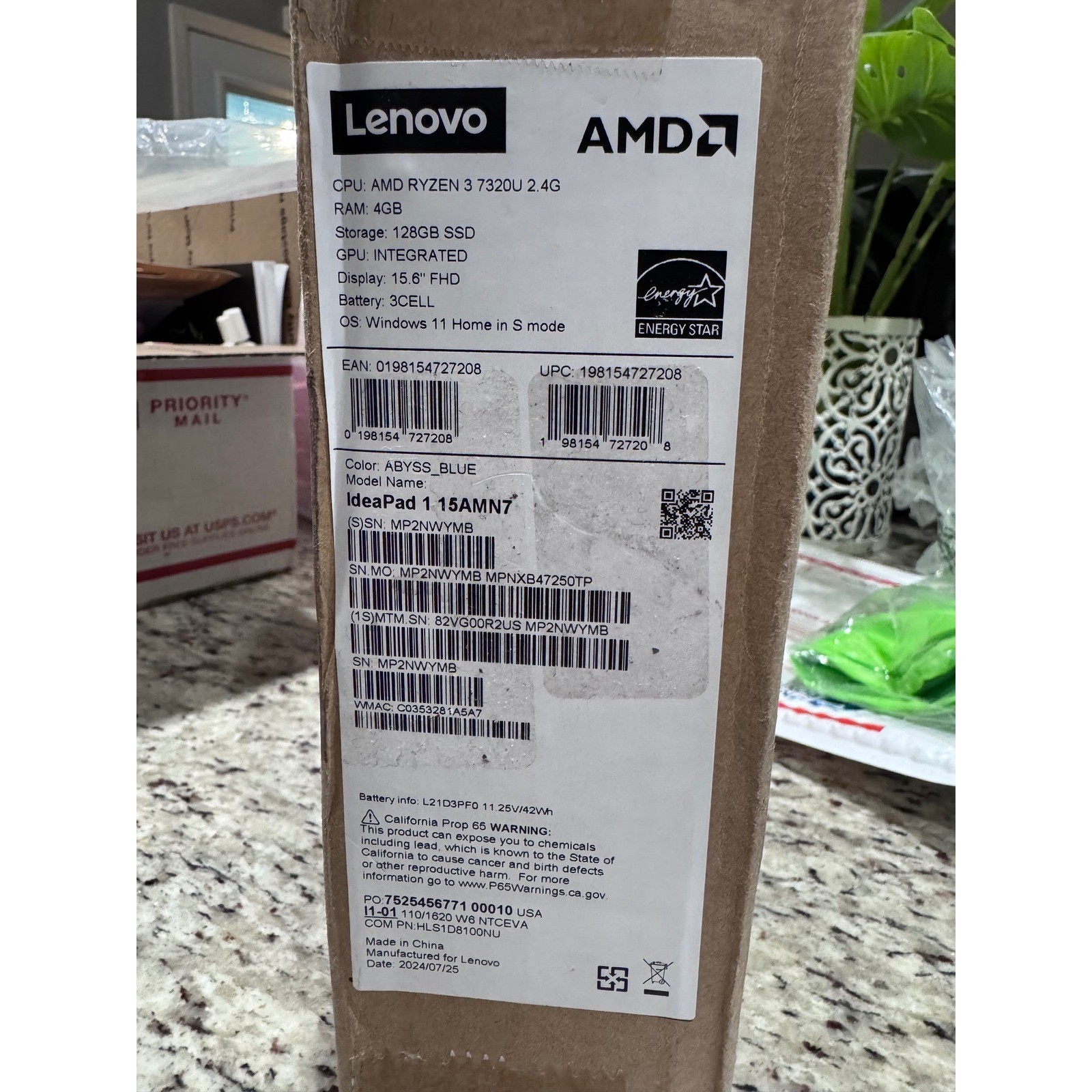 Lenovo IdeaPad 1 15AMN7 15.6″ FHD AMD Ryzen 3 7320U 4GB 128GB SSD Abyss Blue