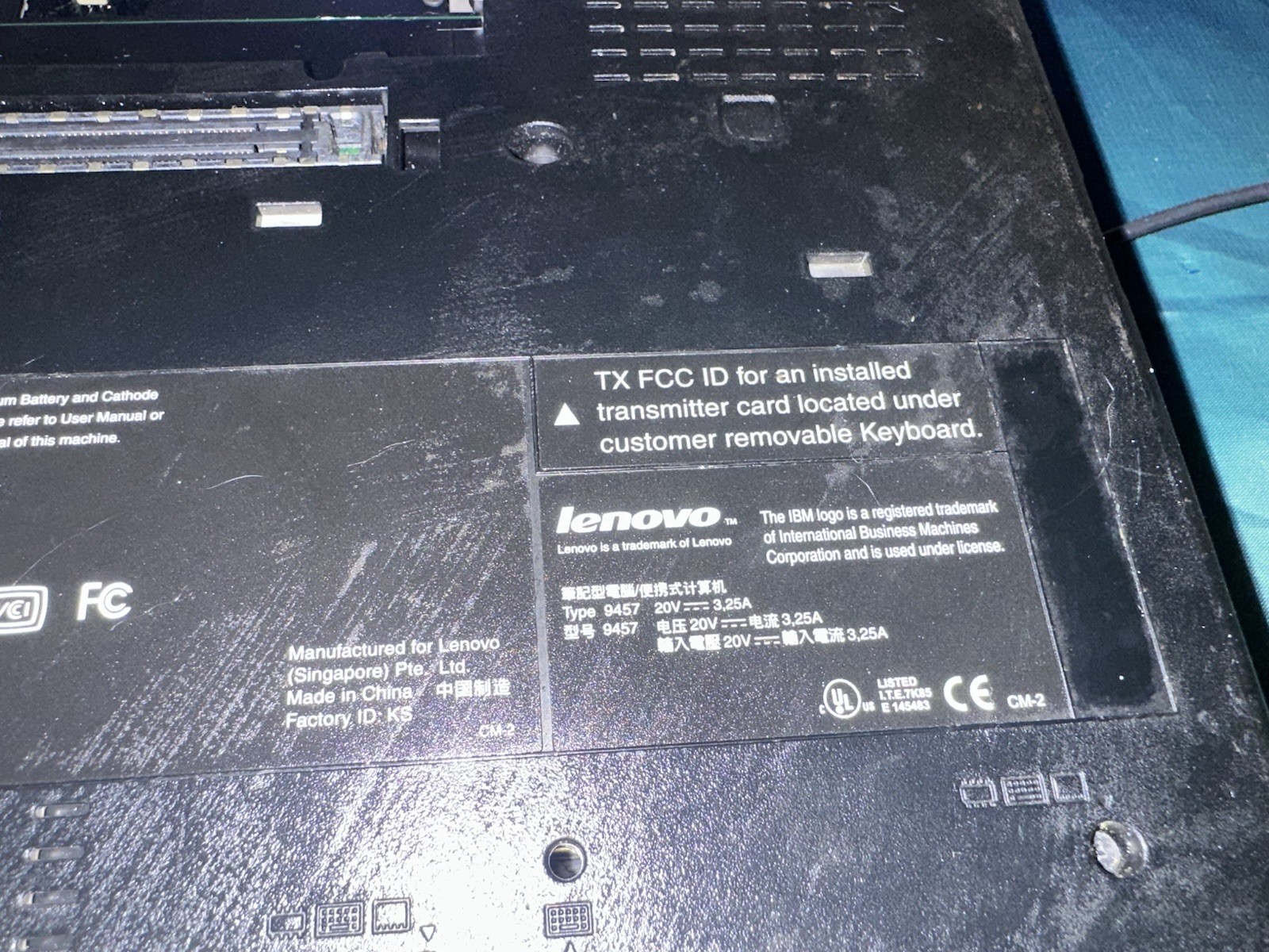 IBM ThinkPad Lenovo Type 9457 WinXP Laptop 1.83GHz 1GB RAM w/Charger Never Used!