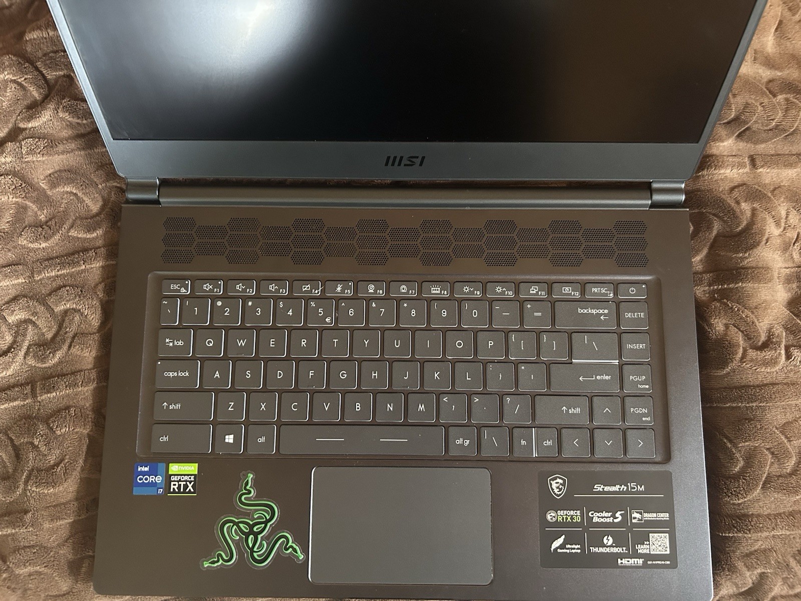 MSI Stealth 15M Laptop Intel Core i7 NVIDIA GeForce RTX 30 Thunderbolt