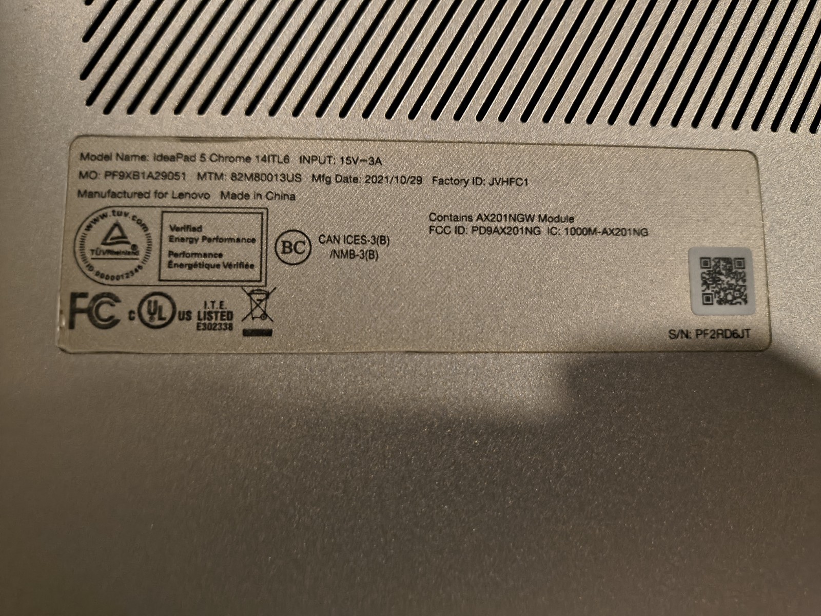 Lenovo Chromebook 5 14ITL6 14″ 128GB SSD, Storm Gray