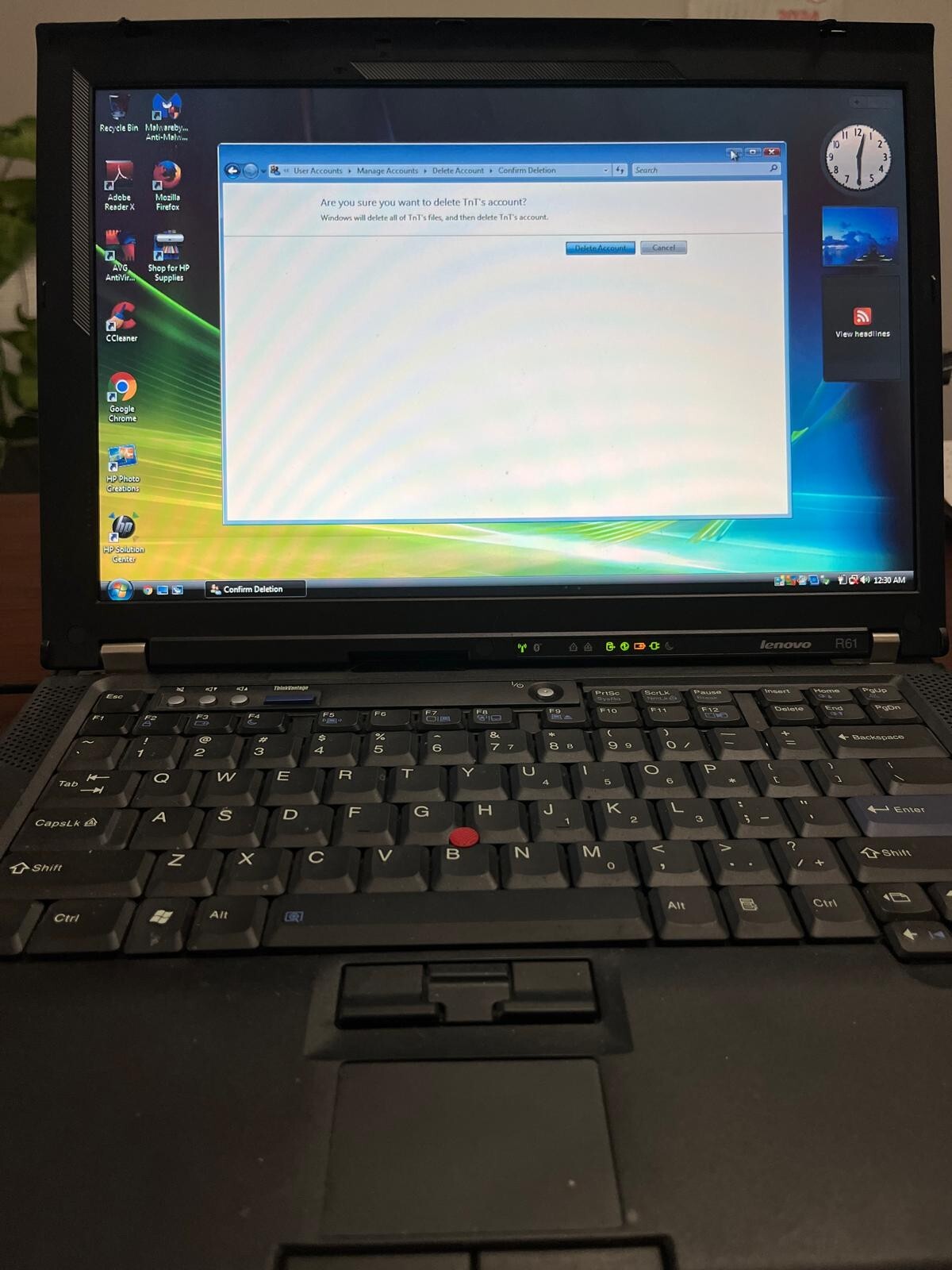 Lenovo Thinkpad R61 Windows Vista Business
