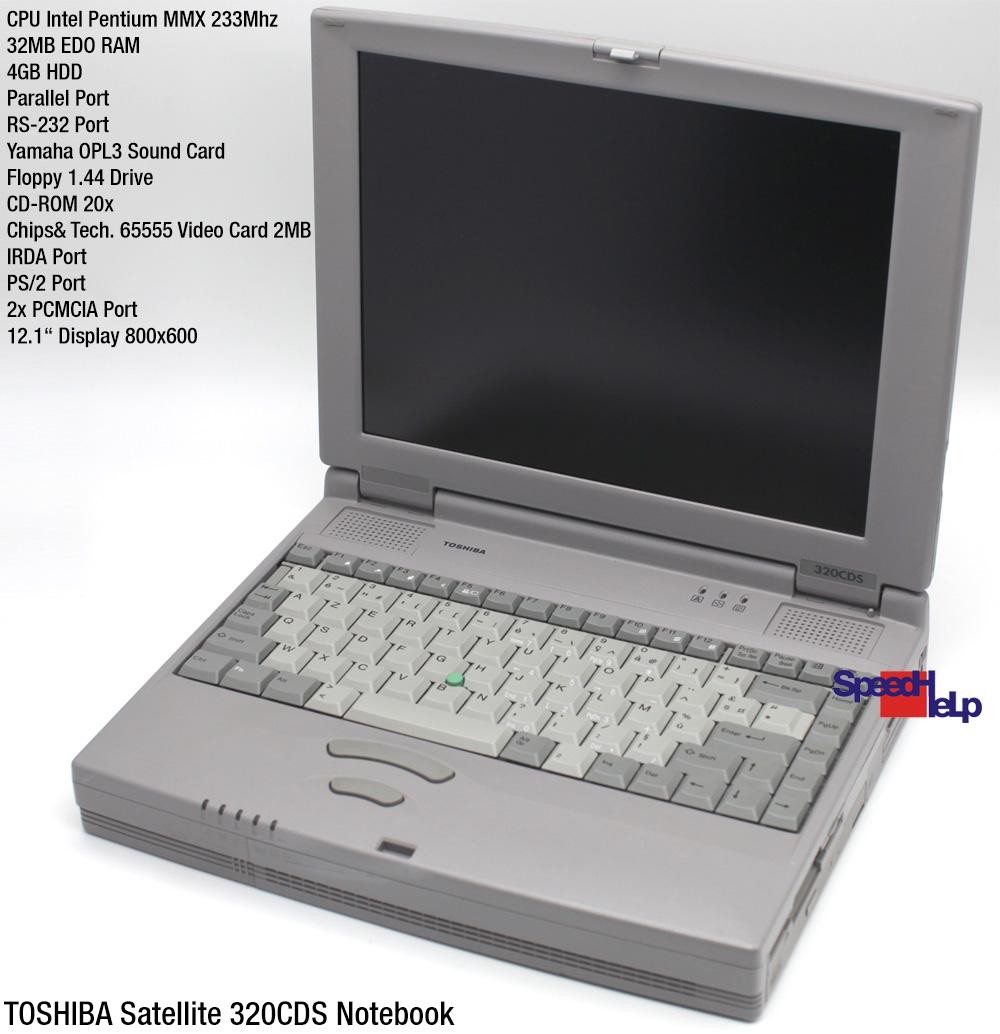 Toshiba Satellite 320CDS S320CDS Pentium Mmx 233MHZ Laptop 22MB 4GB PA1271EYV-FR