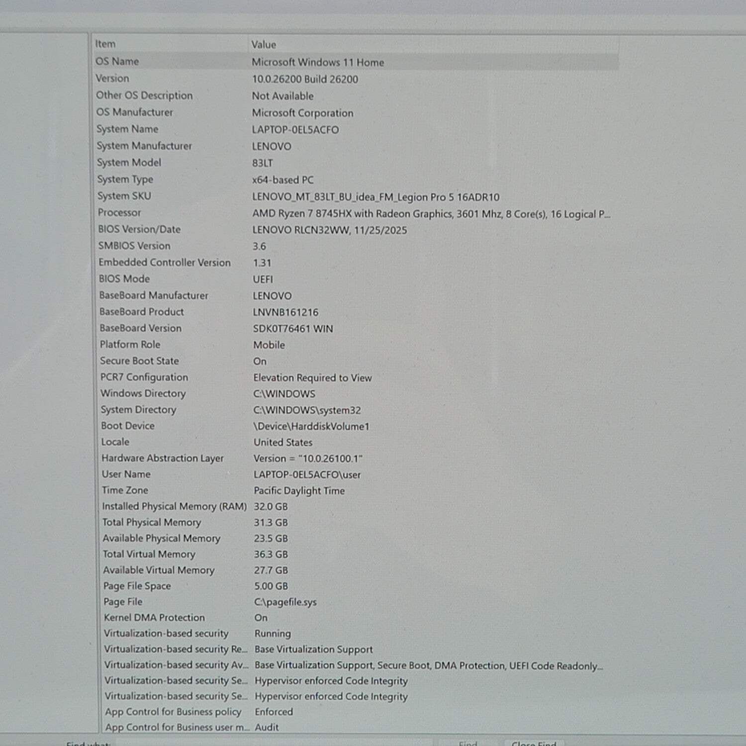 Lenovo Legion Pro 5 16ADR10 16″ Ryzen 7 8745HX 3.6GHz 32GB RAM 1TB SSD GeForce R