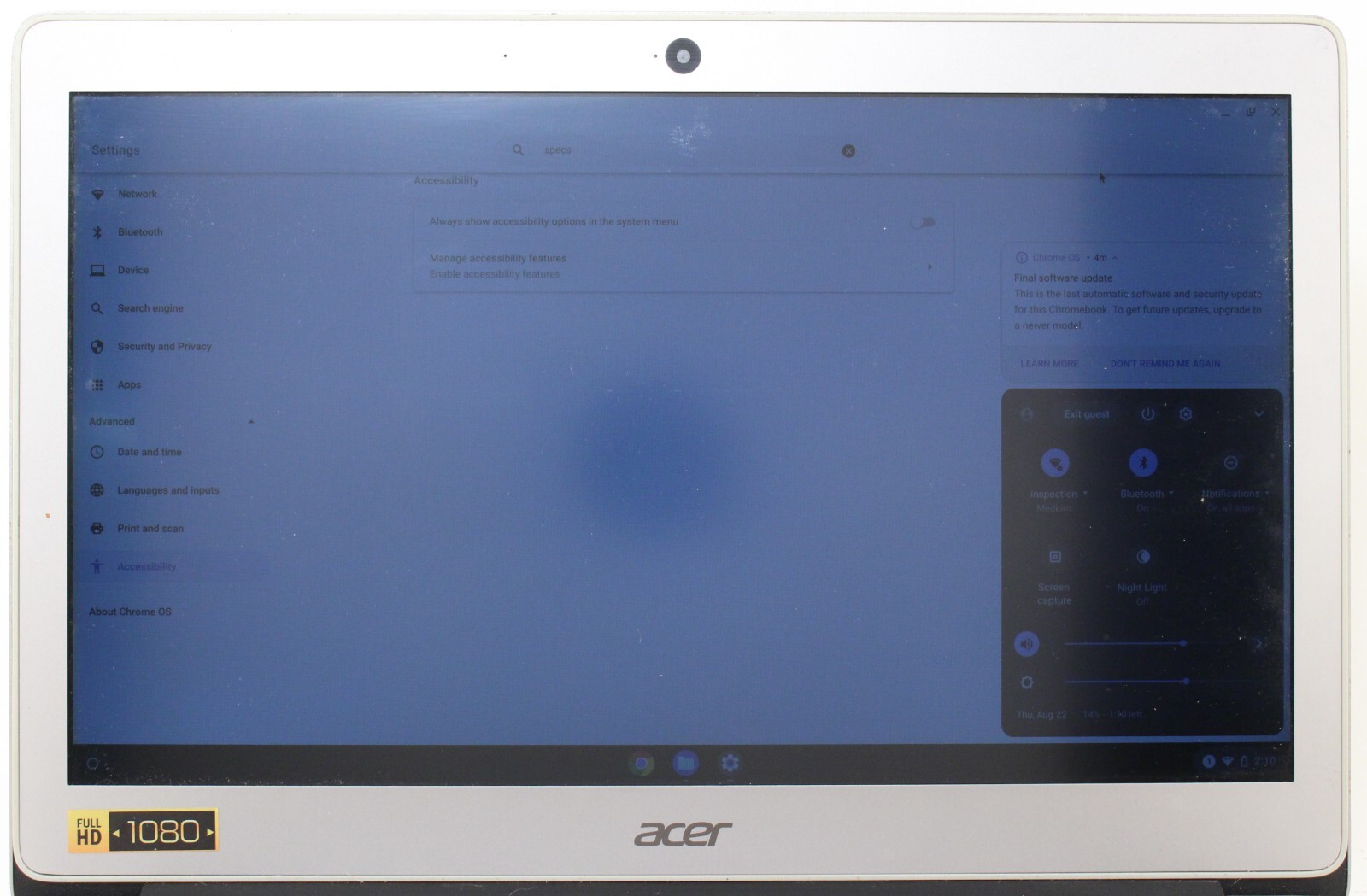 Acer Chromebook CB3-431-C5FM GB RAM 1.6GHz Celeron R N3160 32GB eMMC; 6147907