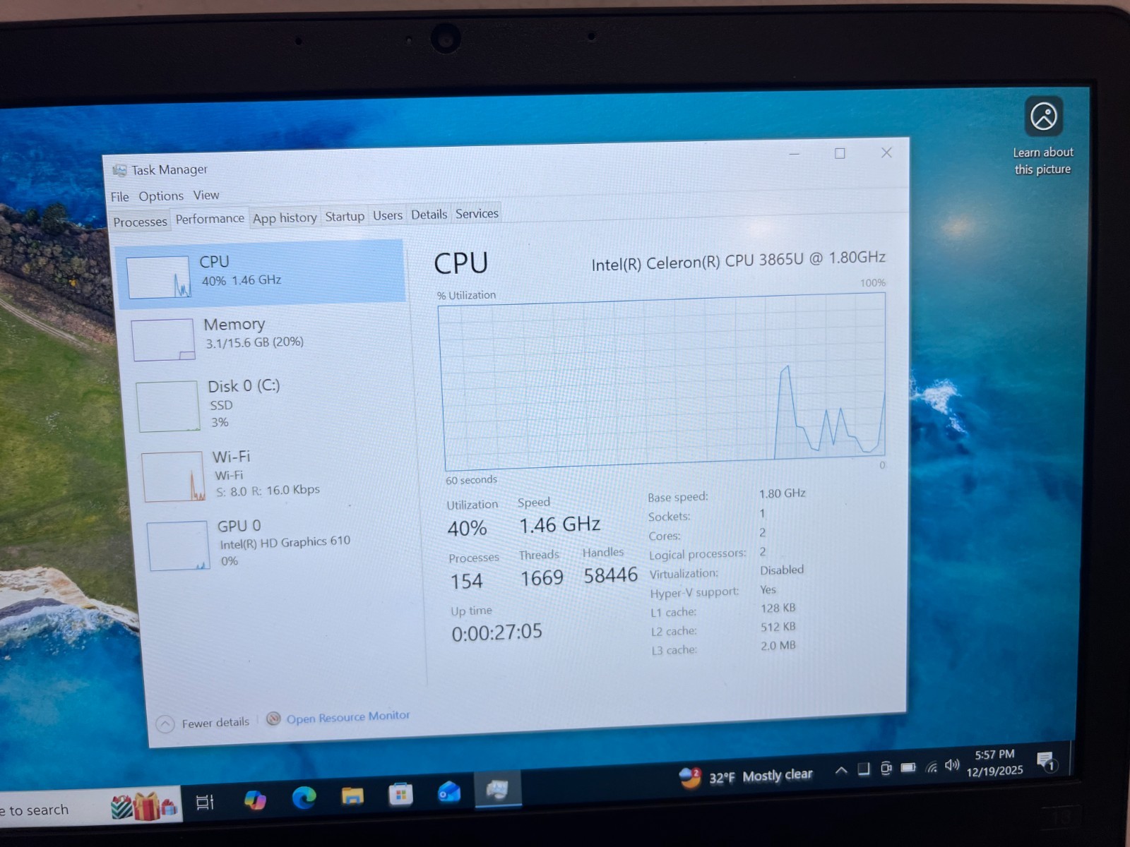 Lenovo ThinkPad 13 2nd Gen Intel Celeron 3865U 16GB RAM 256GB SSD Win10 Pro