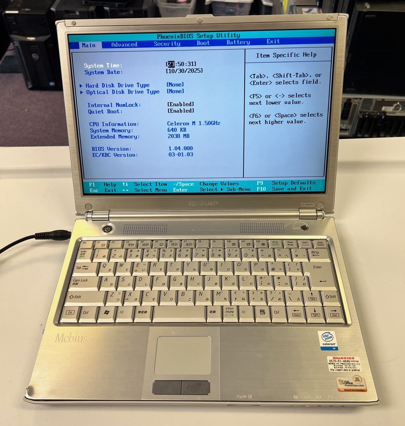 Sharp Mebius PC-MW50J Ultra Rare Made in Japan Laptop