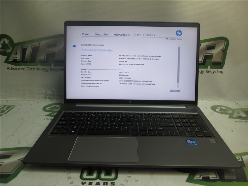 HP ZBook Power Laptop i7 11850H 2.5GHz 32GB RAM 512GB SSD Windows 11 Pro COA