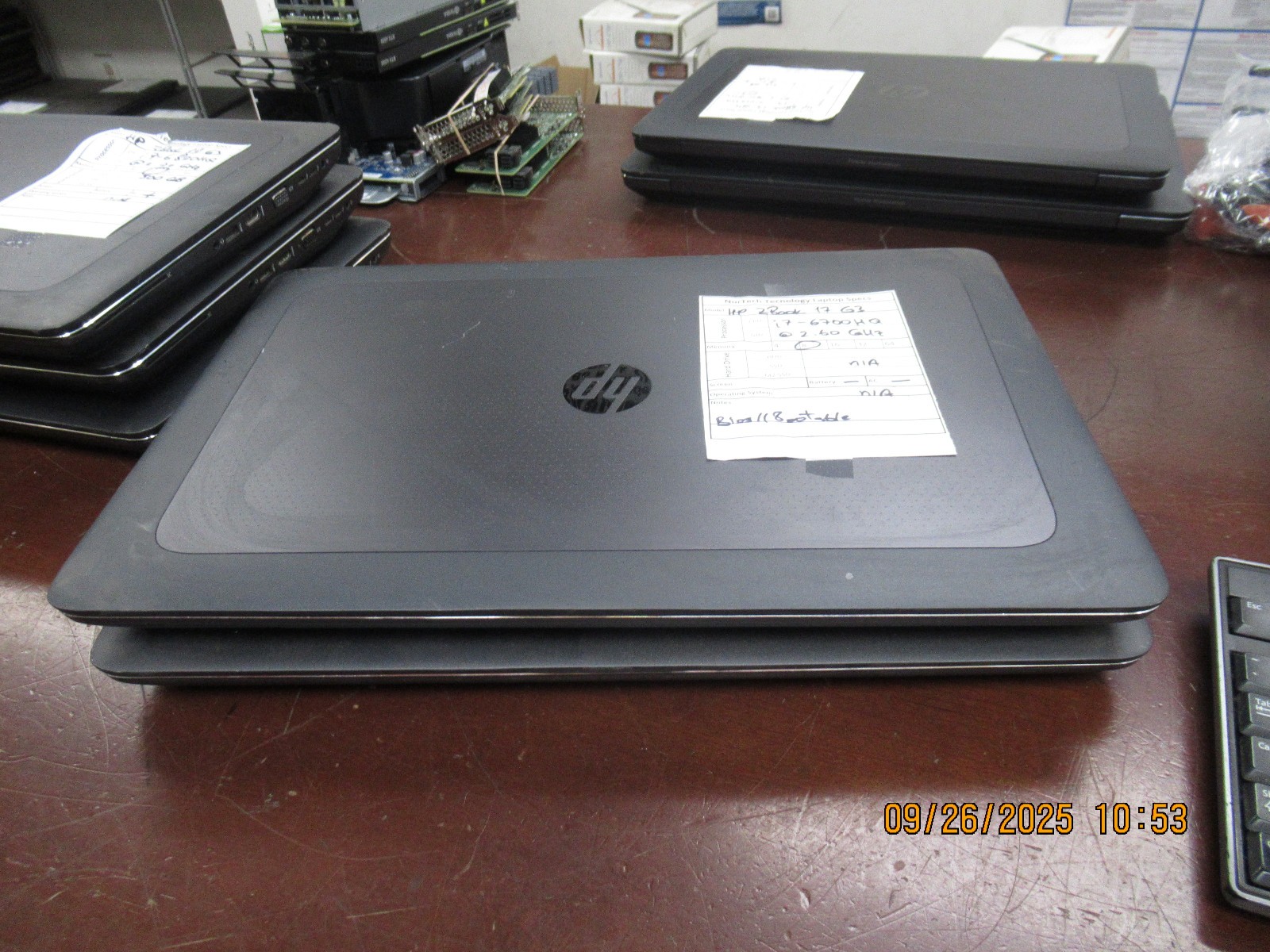Lot of 2 HP ZBook 17 G3 i7 6700HQ 2.60GHz 8GB Laptop +BIOS [NO HDD/BATTERY/AC/OS