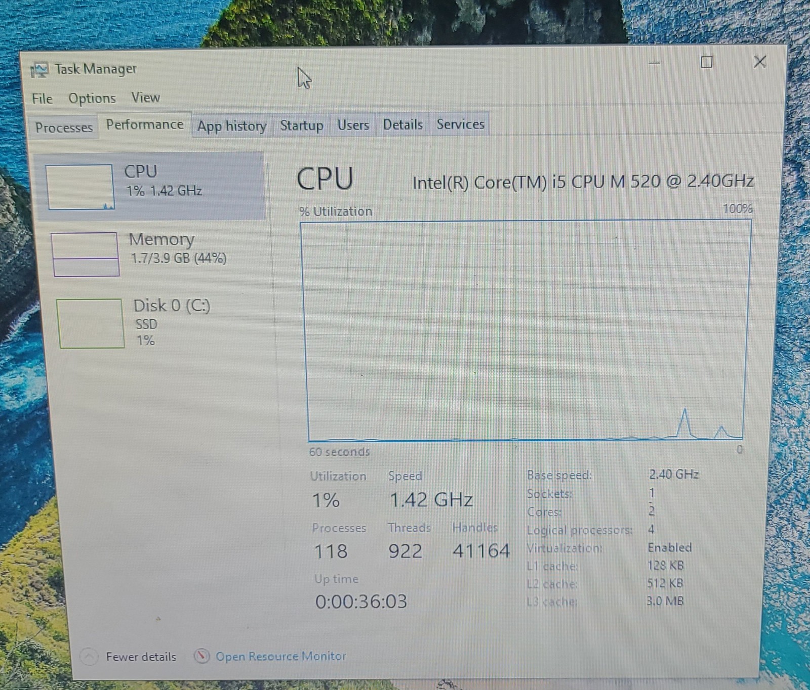 Dell Latitude E6410 14″, i5 M 520 CPU, 3.9GB RAM 60GB SSD Win10Home Good Battery