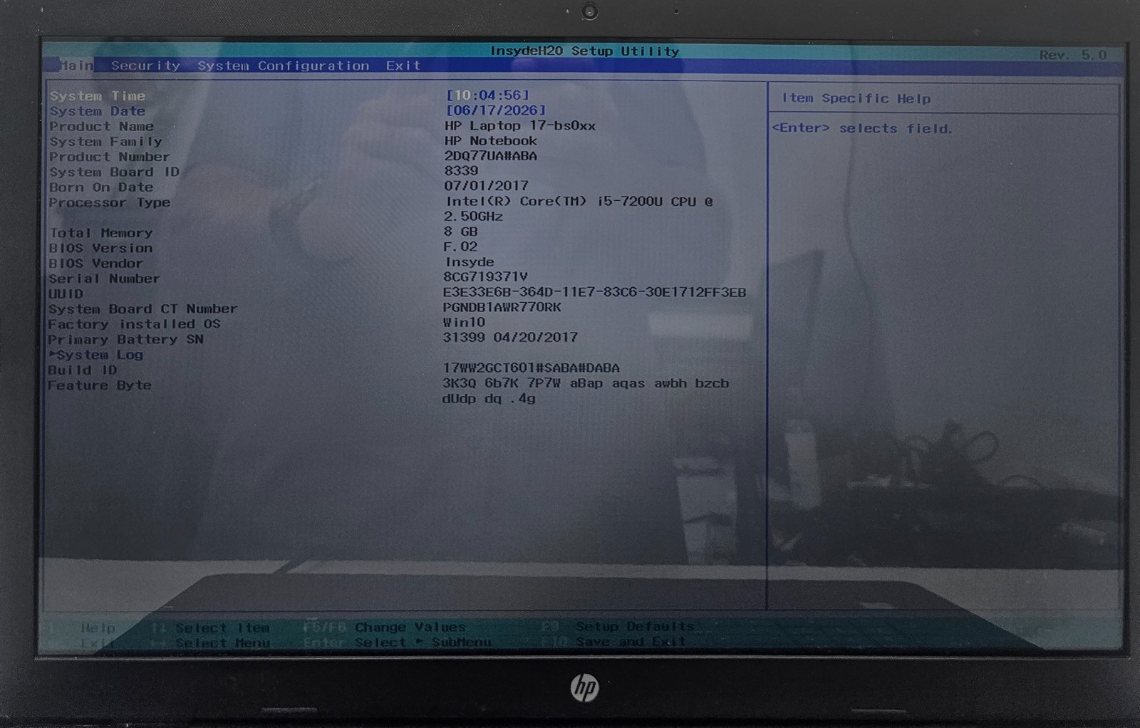 HP Laptop 17-bs011dx 17.3″ Intel Core i5-7200U 8GB Ram NO HD/OS (FL)