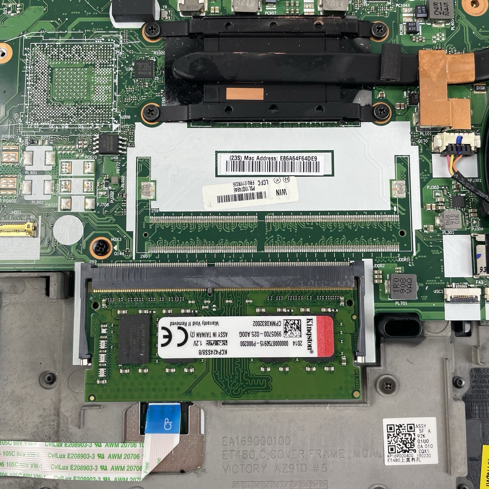 Lenovo ThinkPad T480 14″ i5-8350U 1.70 GHz 8 GB RAM No SSD/OS/AC – Missing DIMM
