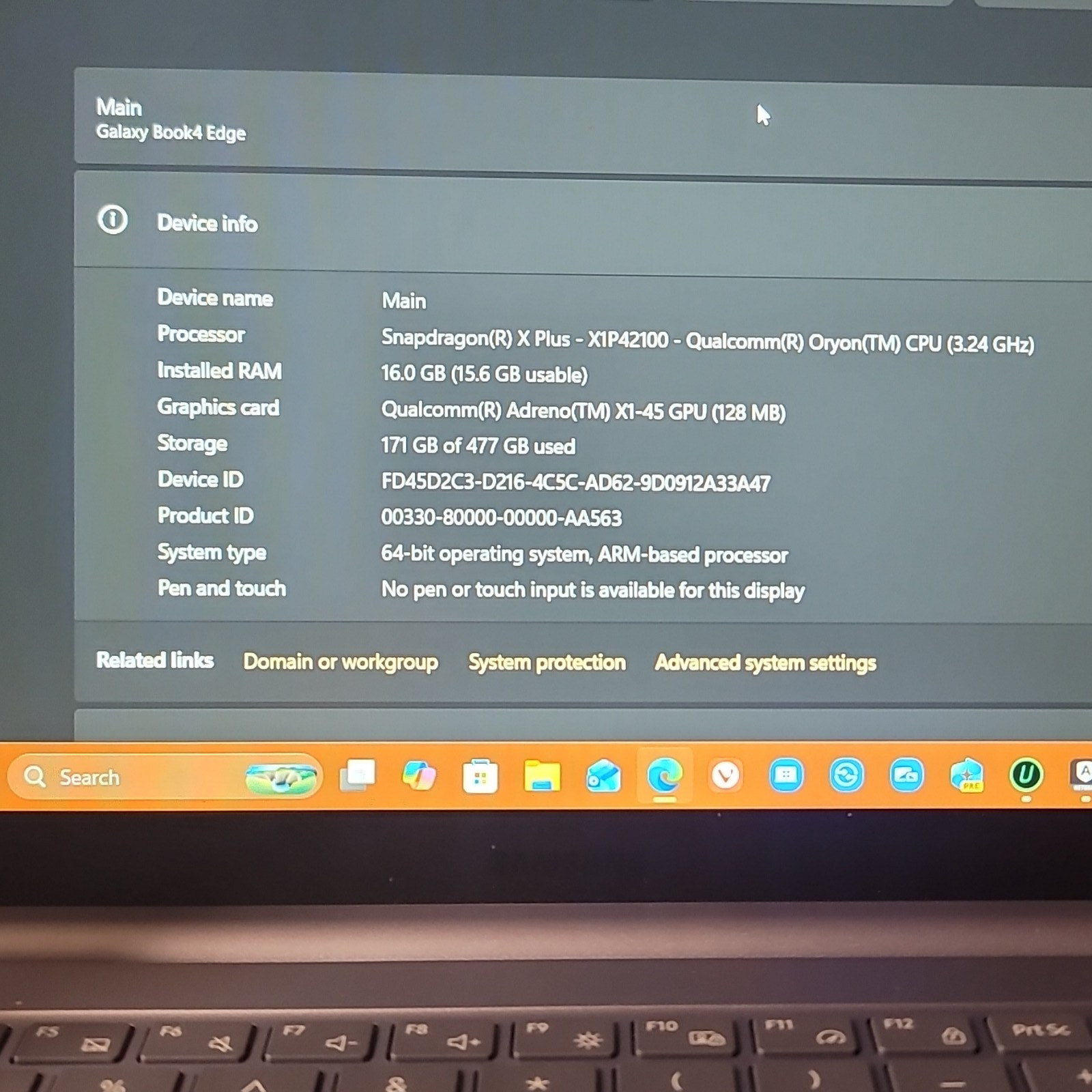 Samsung Galaxy Book4 Edge 14″ Snapdragon X Plus 16GB 477GB SSD Silver W11