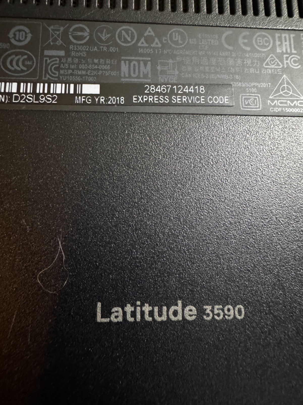Dell Latitude 3590 Core I3 7th Gen Laptop For Repair #6116
