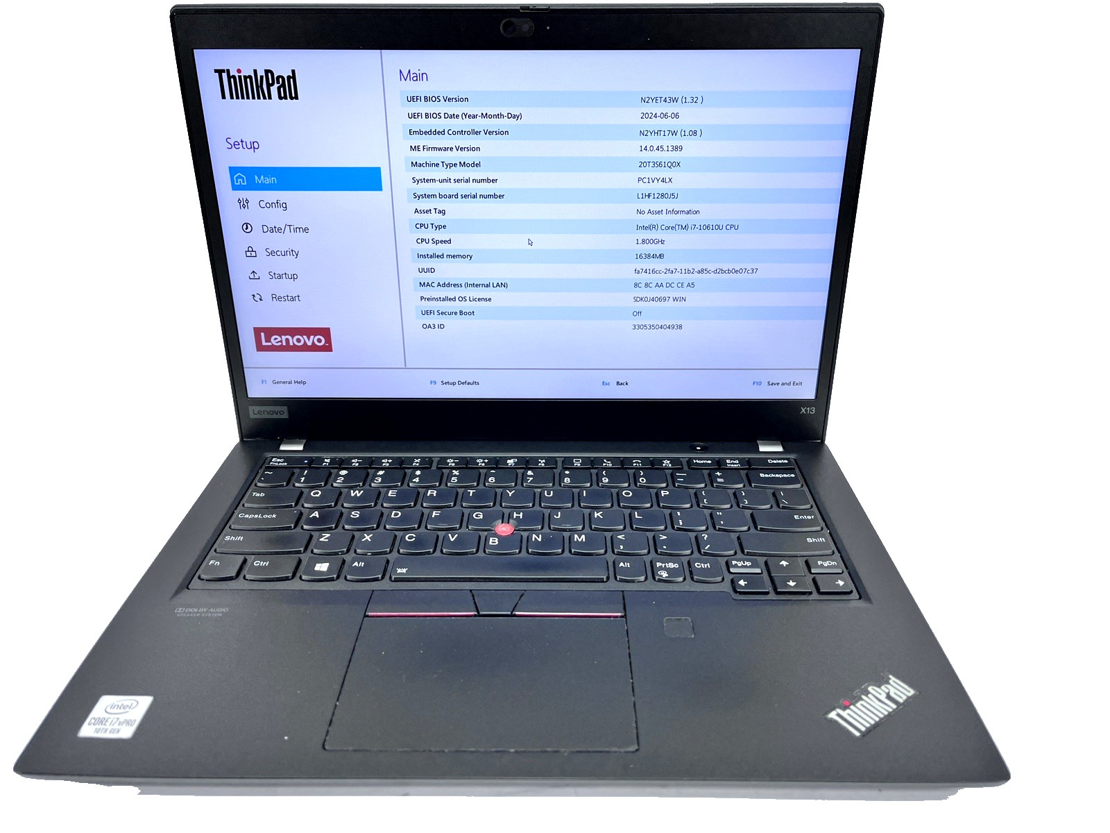 Lenovo ThinkPad X13 1st Gen 13″ FHD i7-10610U 1.80GHz 16GB 512GB *Grade C*