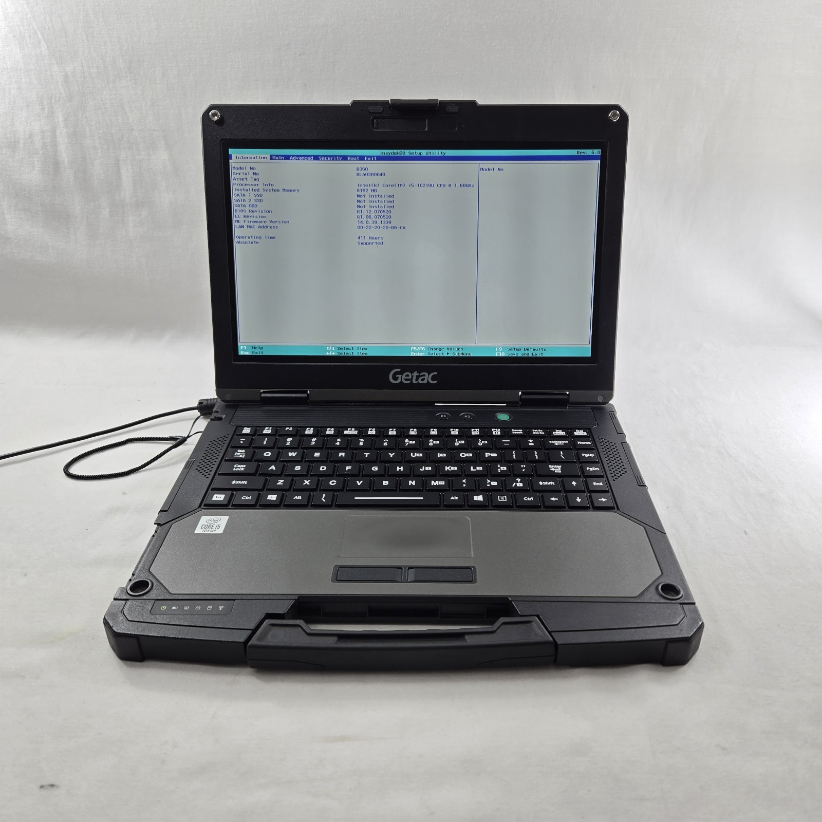 Getac B360 Rugged Laptop i5-10210U 8GB RAM – 4G LTE – NO SSD/CADDY – Grade B