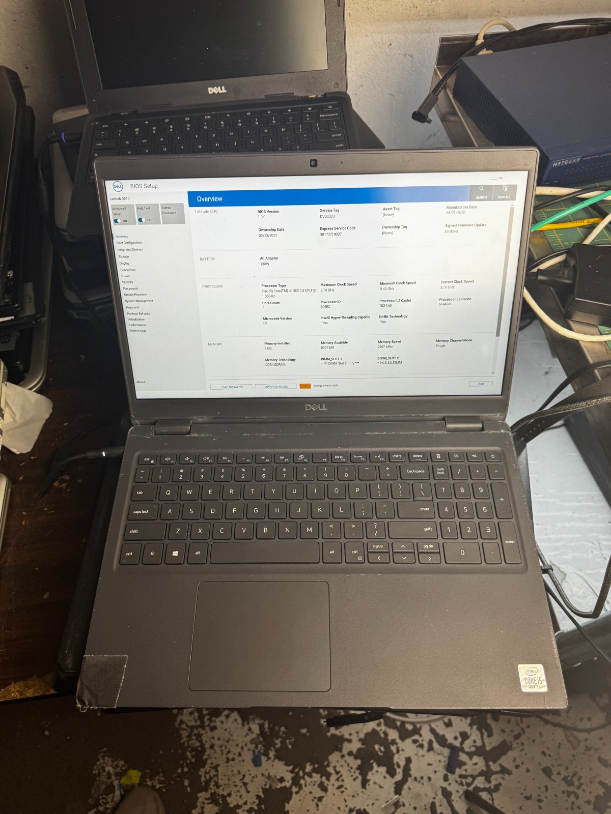 Dell Precision 3510 Core I5-10210U Laptop For Parts/Repair #6254