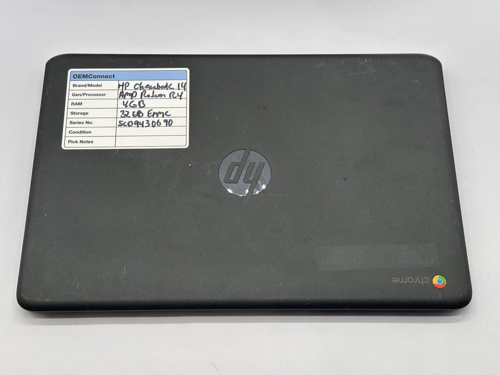 5x HP Chromebook 14-db0023dx, AMD Radeon R4, 4GB RAM, 32GB eMMC, No OS/Adapter