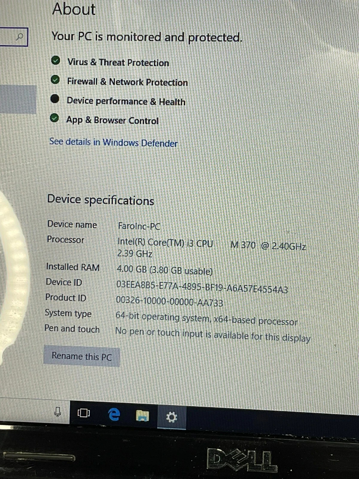 Dell Inspiron N5010 15 inch Laptop Intel Core i3-380M 4GB RAM Memory