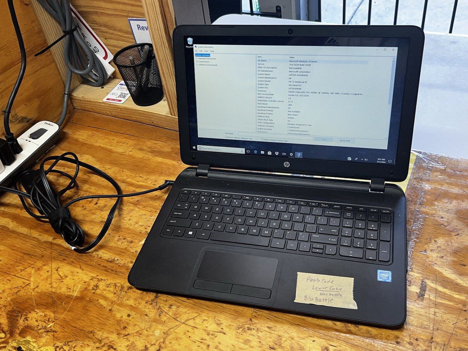 HP Pavilion 15-f233wm Laptop 15.6″ Intel Celeron N3050 1.6Ghz 4GB 500GB 31711