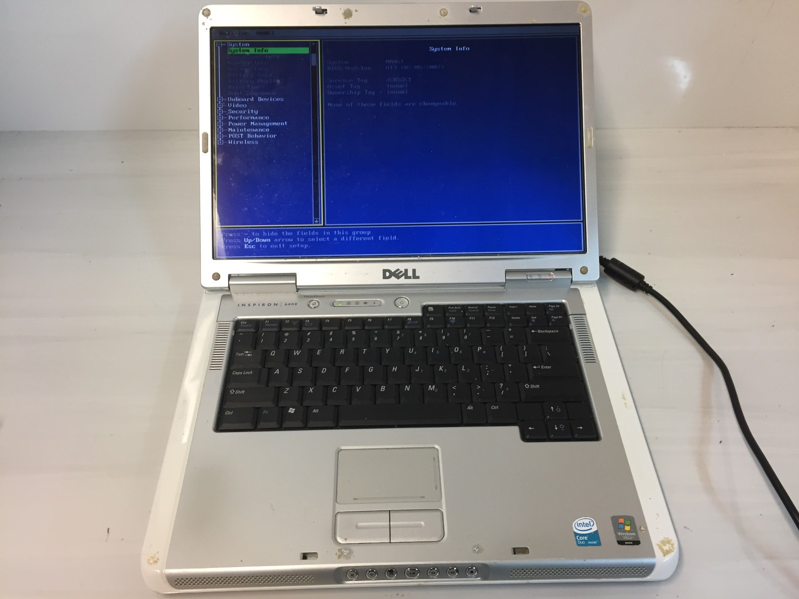 Dell Inspiron 6400 Laptop Intel Core Duo 2GB RAM (AS-IS Boots to BIOS)