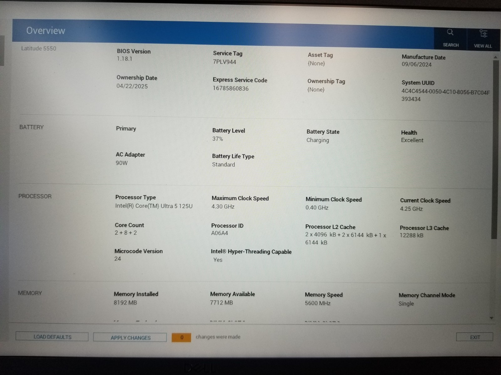 Lot 2 Dell Latitude 5550 Intel Core Ultra 5 125U 8GB RAM / No SSD/ FREE DELIVERY