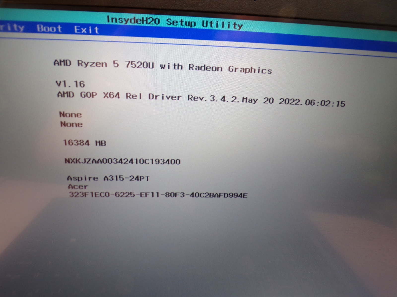 Acer Aspire 3 A315-24PT AMD Ryzen 5-7520U@2.80GHz 8GBLaptop #2378