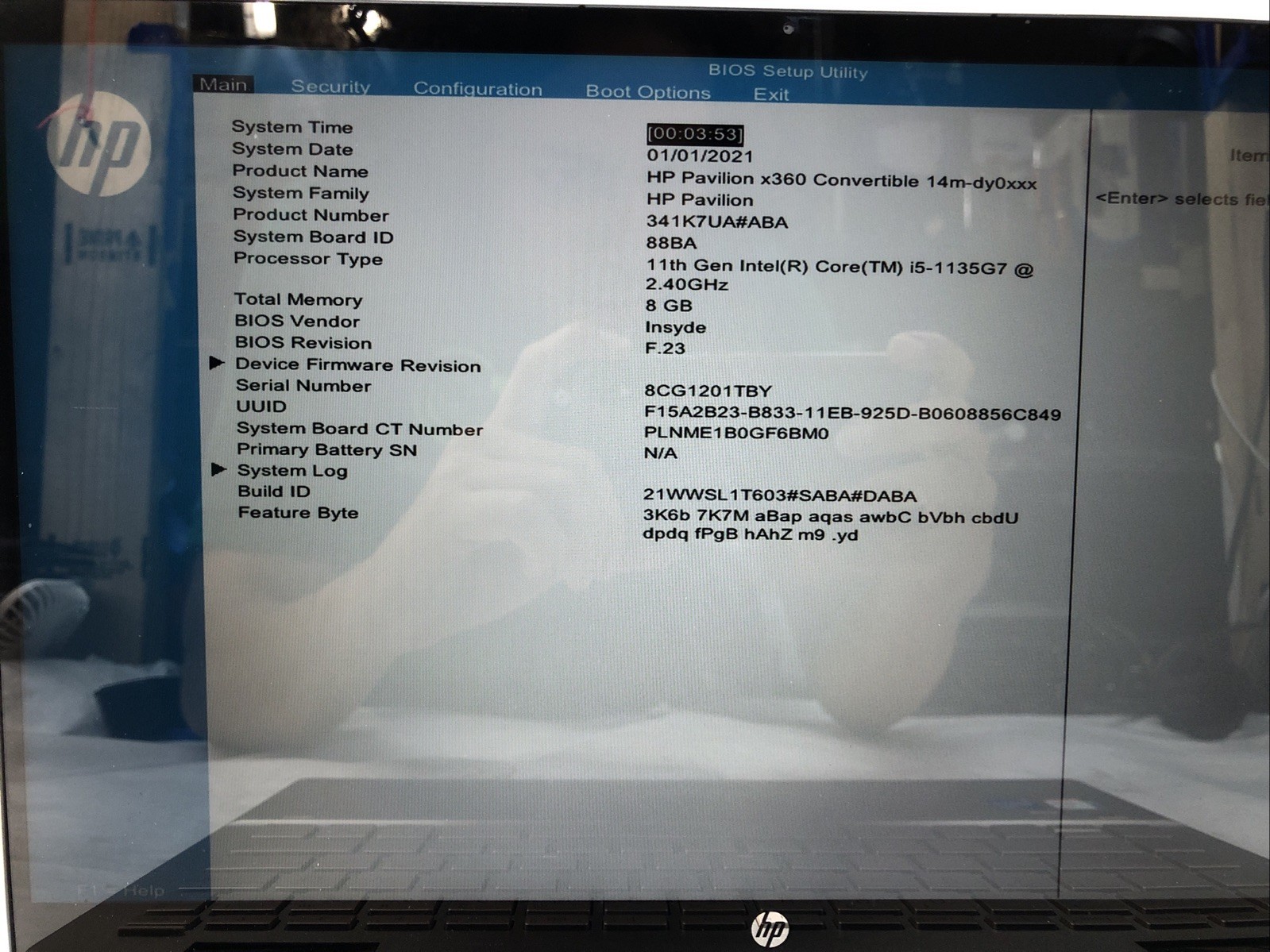 HP Pavilion x360, Intel Core i5-1135G7 @2.40Ghz, 8GB RAM, NO SSD/OS, Touch, READ