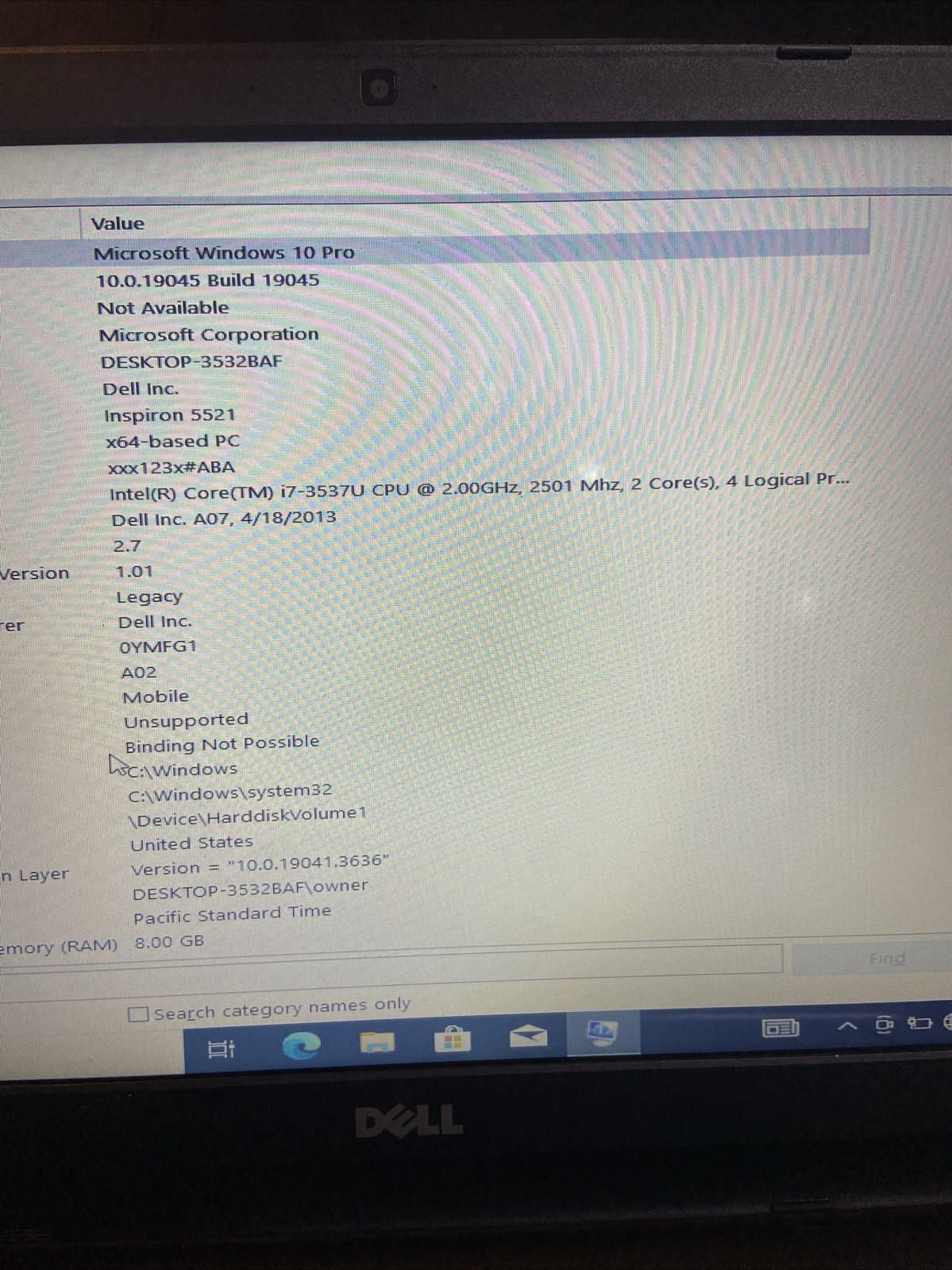Dell Inspiron 15R 5521 Laptop i7-3537U 2.0Ghz 15.6″, 8GB, BAD BATTERY/SCREEN!