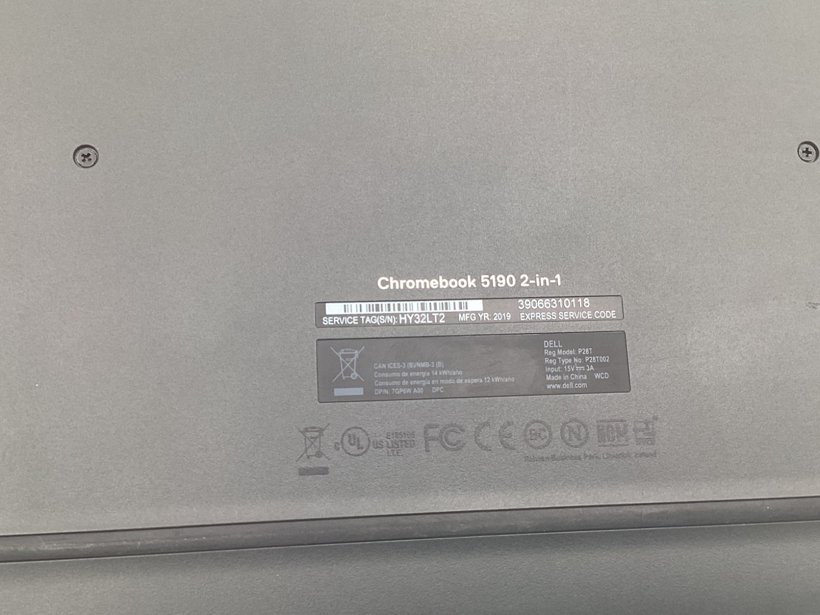 Dell 5190 2 in 1 TouchScreen Chromebook 11.6″ 4GB Ram 32GB SSD *See Description*