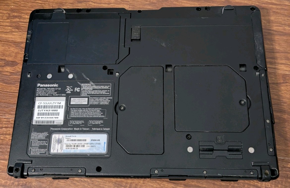 Panasonic Toughbook CF-53 MK2 Intel i5 8GB RAM NO HDD Boots To Bios – No OS