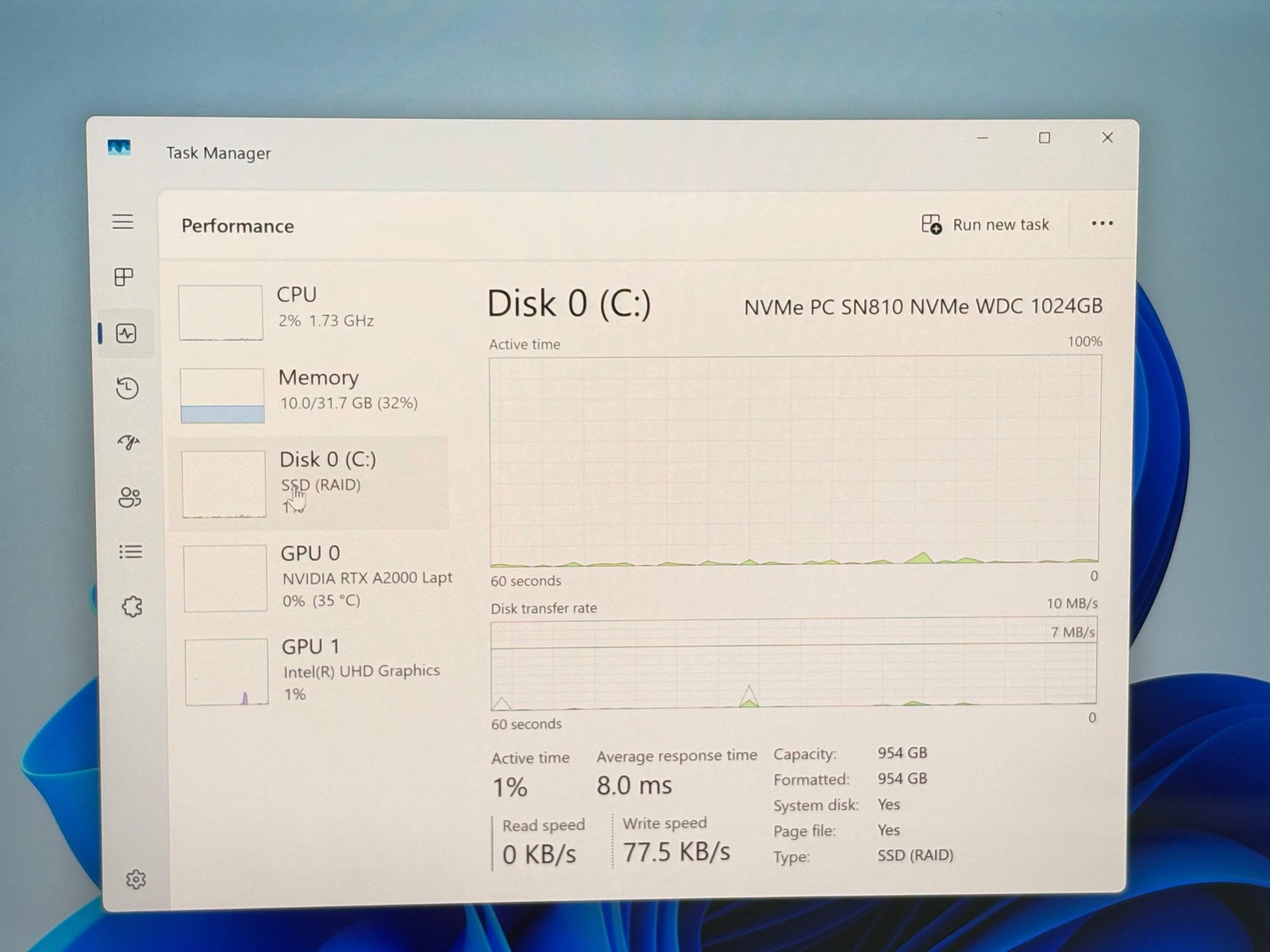 Dell Precision 5560 Intel Core i7-11850H 32GB RAM 1TB SSD NVIDIA RTX A2000