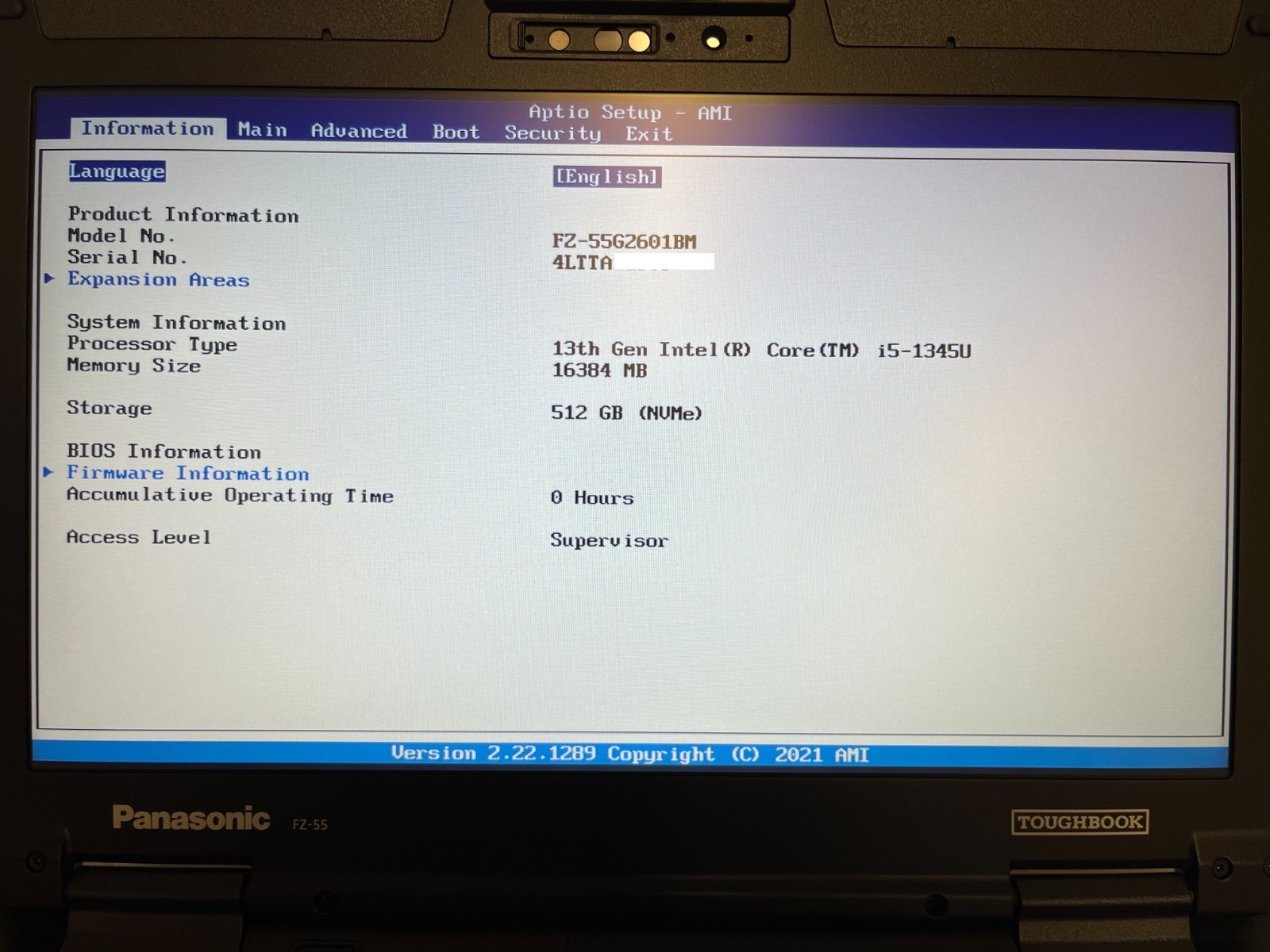 Brand new – Panasonic Toughbook FZ-55 13th Gen i5 16GB 512GB NVMe 0 Hours Rugged