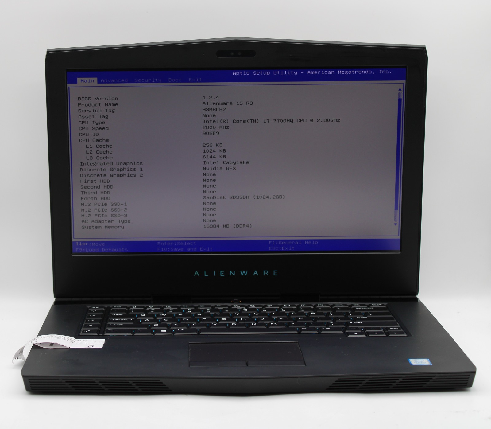 Alienware 15 R3 i7-7700HQ @ 2.8 GHz 16GB RAM 1TB SSD GTX 1060 No OS