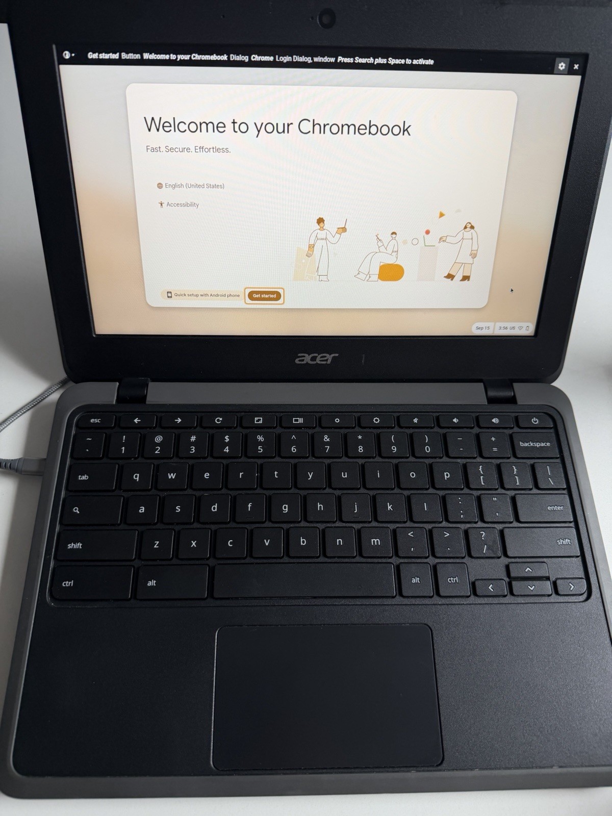 Acer Chromebook C733-C5AS 11.6” Laptop Intel Celeron Factory Reset Tested