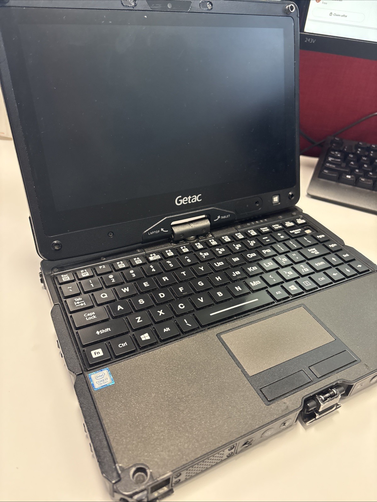 Getac Tough Laptop Model V110 i7-7500U, 8GB RAM, 128GB SSD