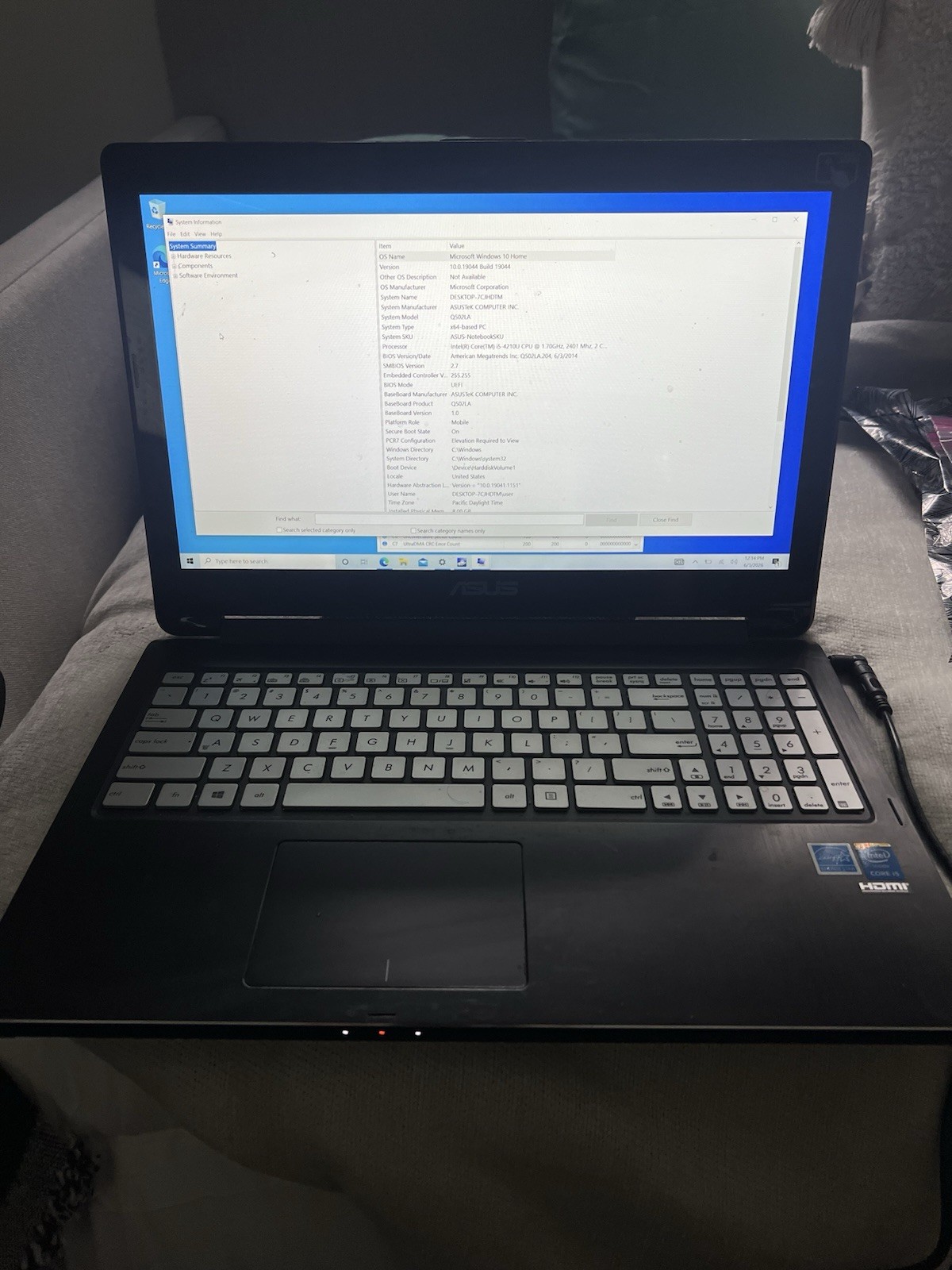 Asus Q502L 2in1 Touch Laptop Intel i5-4210U @ 1.70 GHz 8GB 1TB HDD Win 10