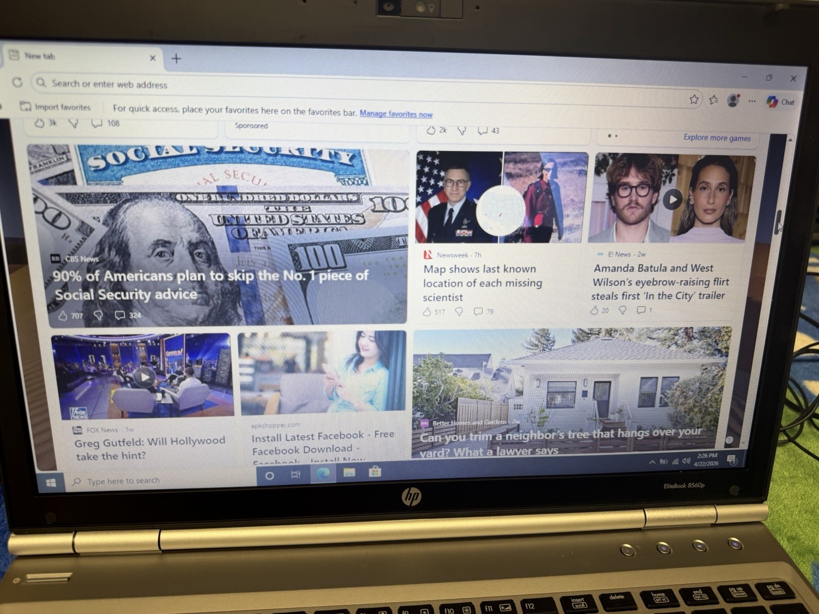 HP EliteBook 8560p 15.6″ Laptop Intel i5 @2.6GHz 4GB RAM 220 GB SSD DVDRW #269
