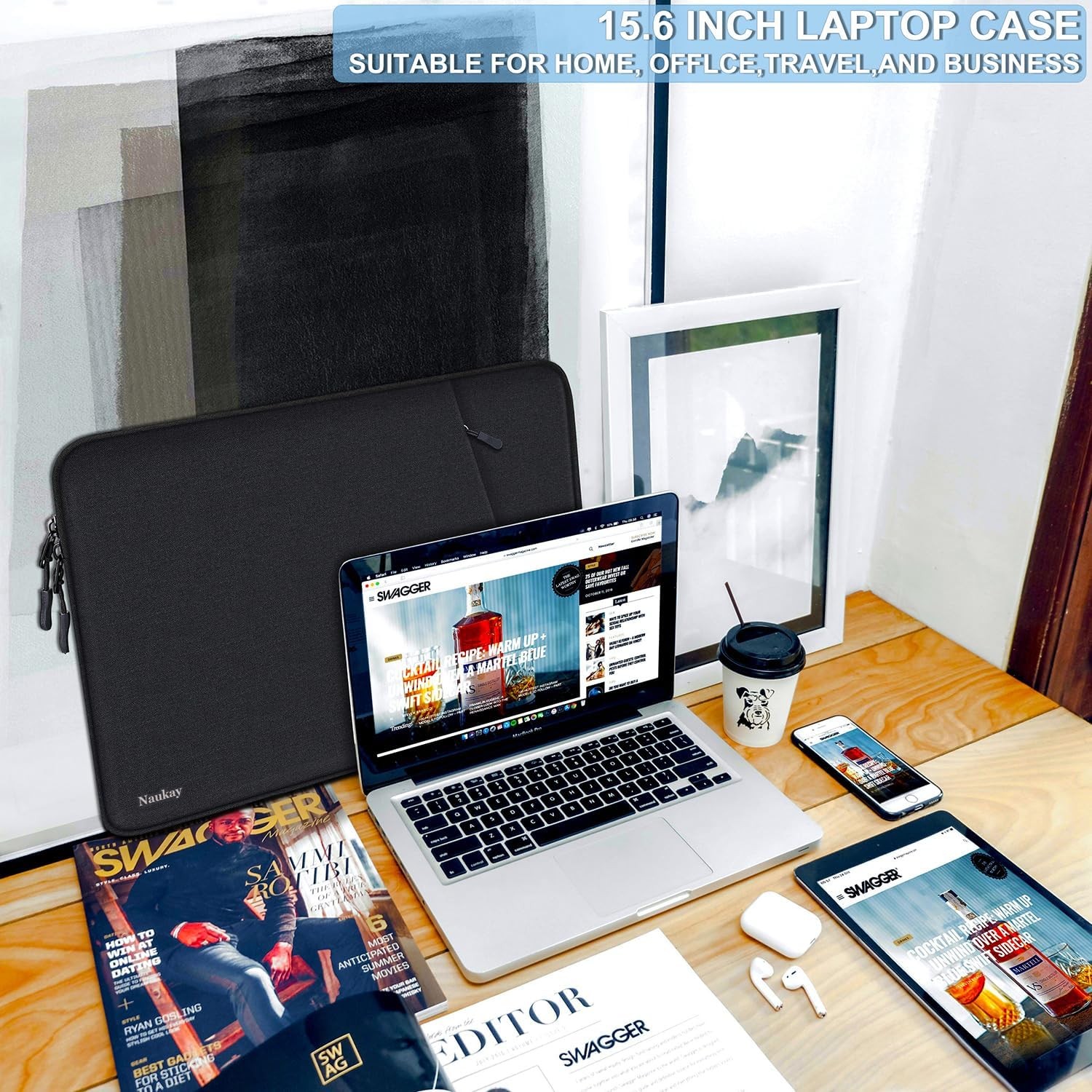 Laptop Case 15.6 inch, Shockproof Protective Sleeve Cover for MacBook Dell HP Ac