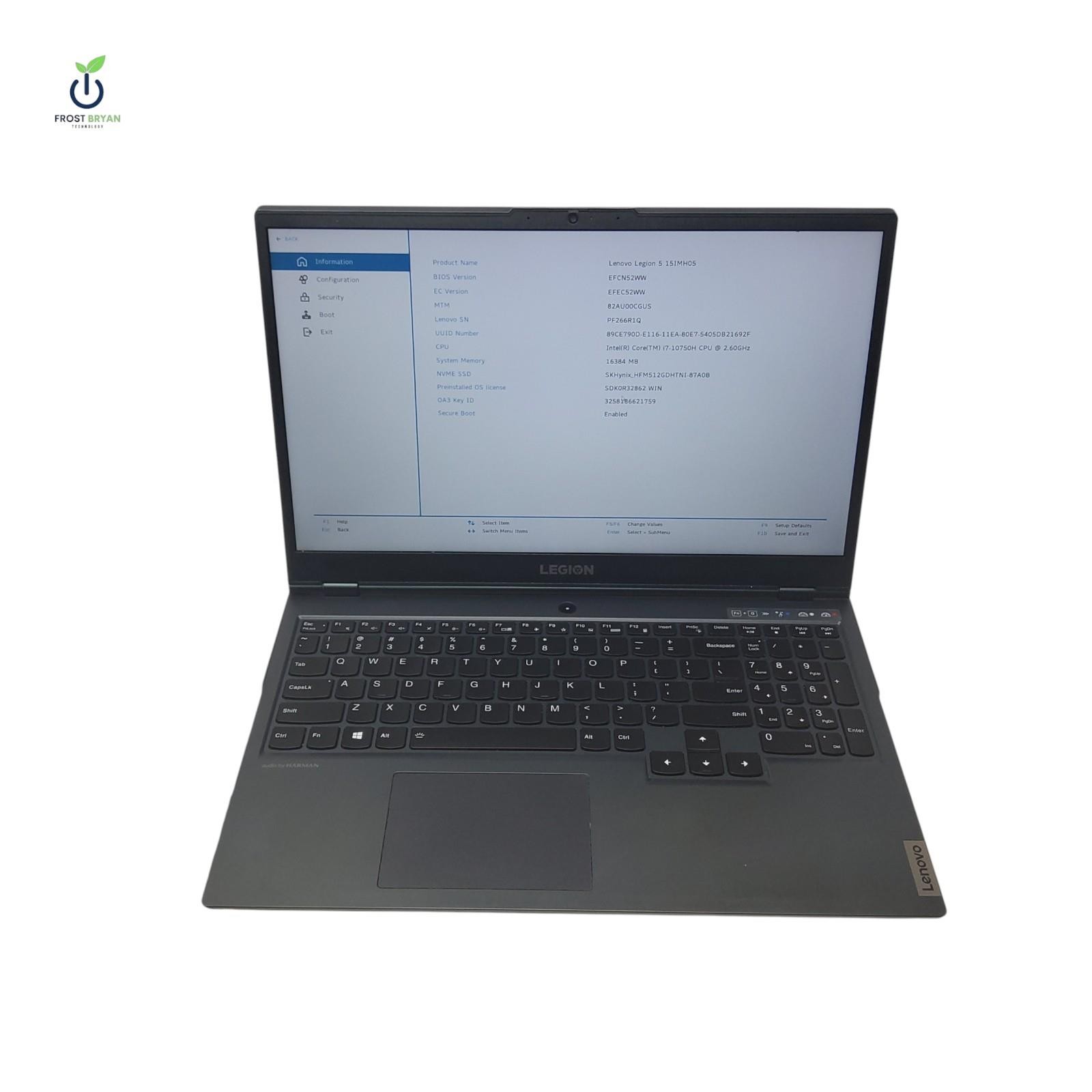 LENOVO LEGION 5 15IMH05 Laptop i7-10750H@2.60GHz 16GB 512GB SSD No OS