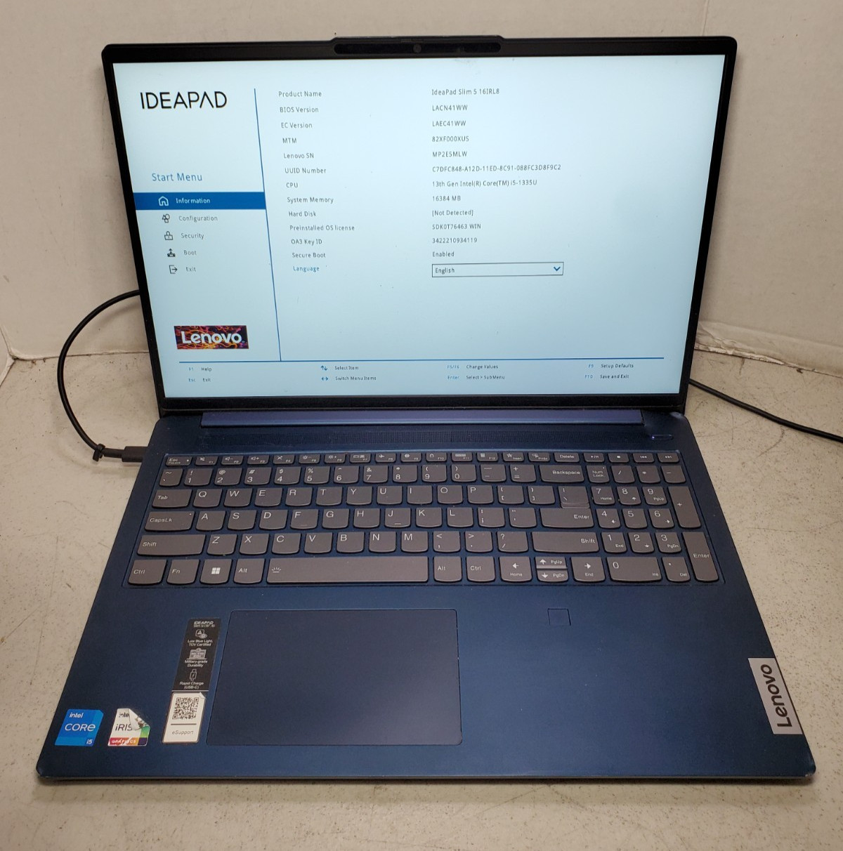 Lenovo IdeaPad Slim 5 16irl8 Laptop i5-1335U 1.3GHz 16GB RAM No SSD/OS! #69