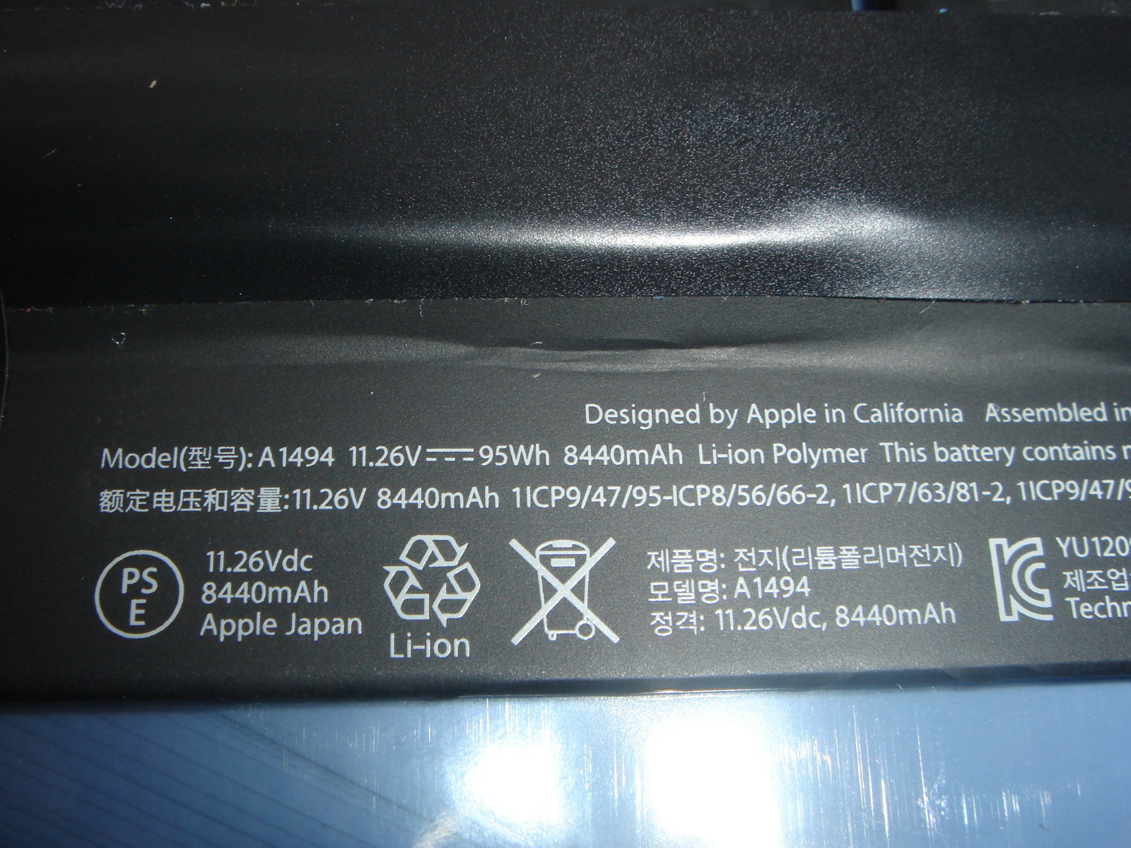 Original Apple Battery A1494 Macbook Pro 15 A1398 Retina ME293 ME294 2013 2014