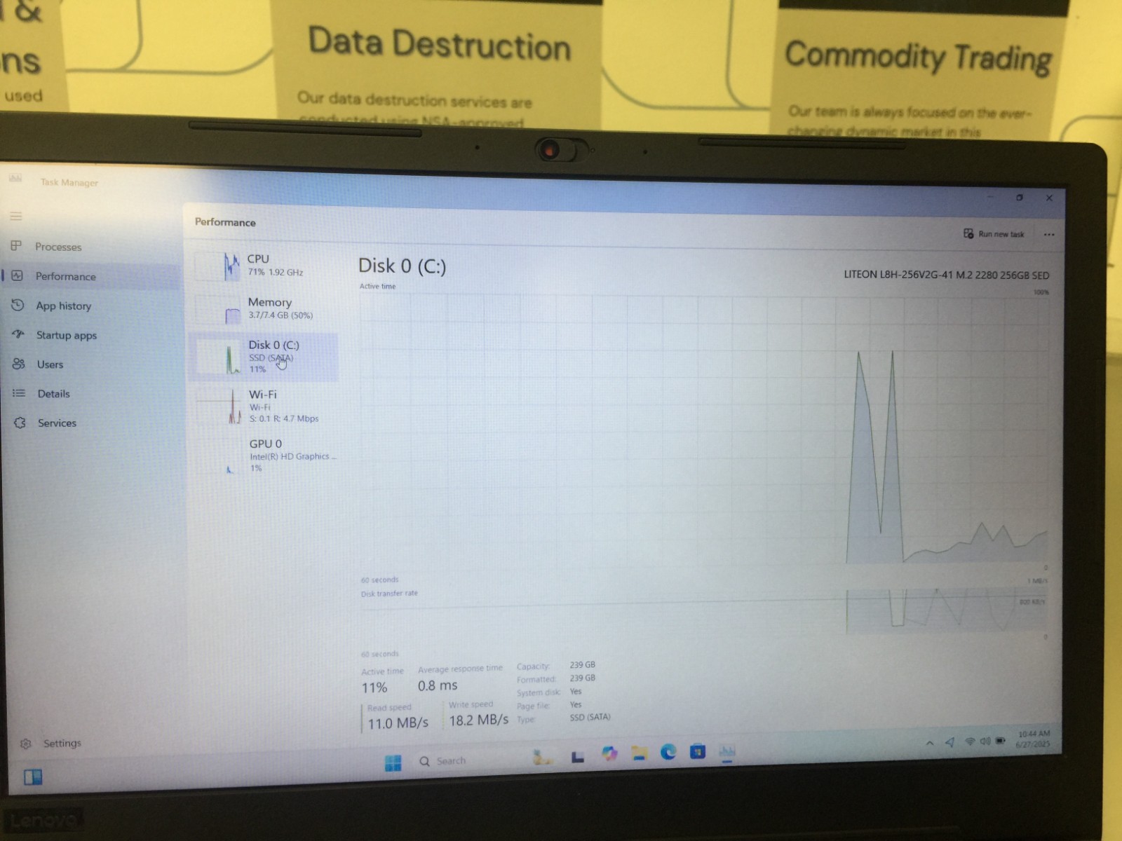 LenovoV330-15IKB (81AX) core i5 7th gen 2.50 ghz 8 GB RAM 256 GB SSD WIN 11 PRO