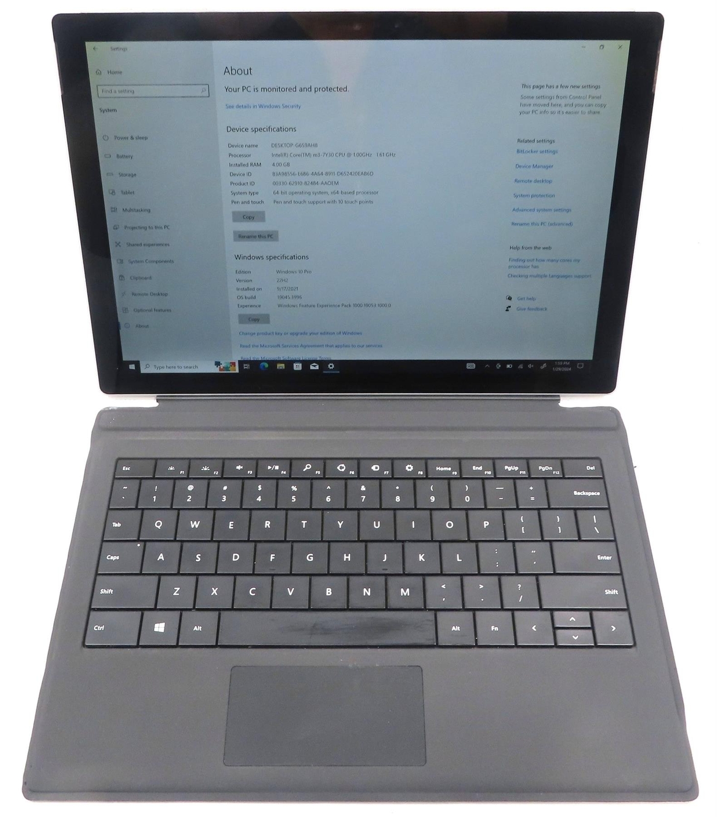 Microsoft Surface Pro 5 1796 Core m3-7y30 1.00GHz 4GB 128GB Win 10 Tablet