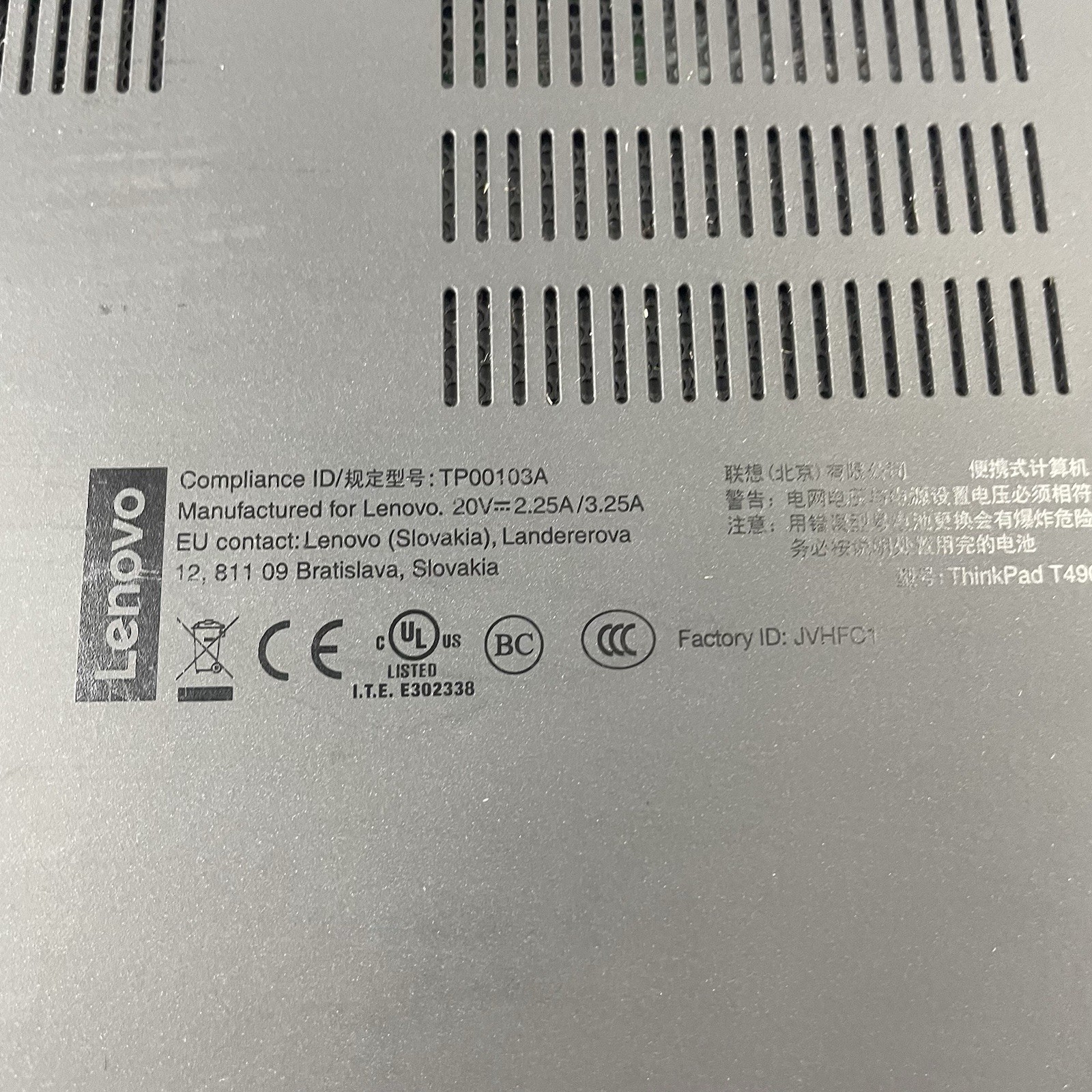 Lenovo ThinkPad T490 14″ i5-8365U 1.60 GHz 8 GB RAM No SSD/OS/AC – Bad Hinge