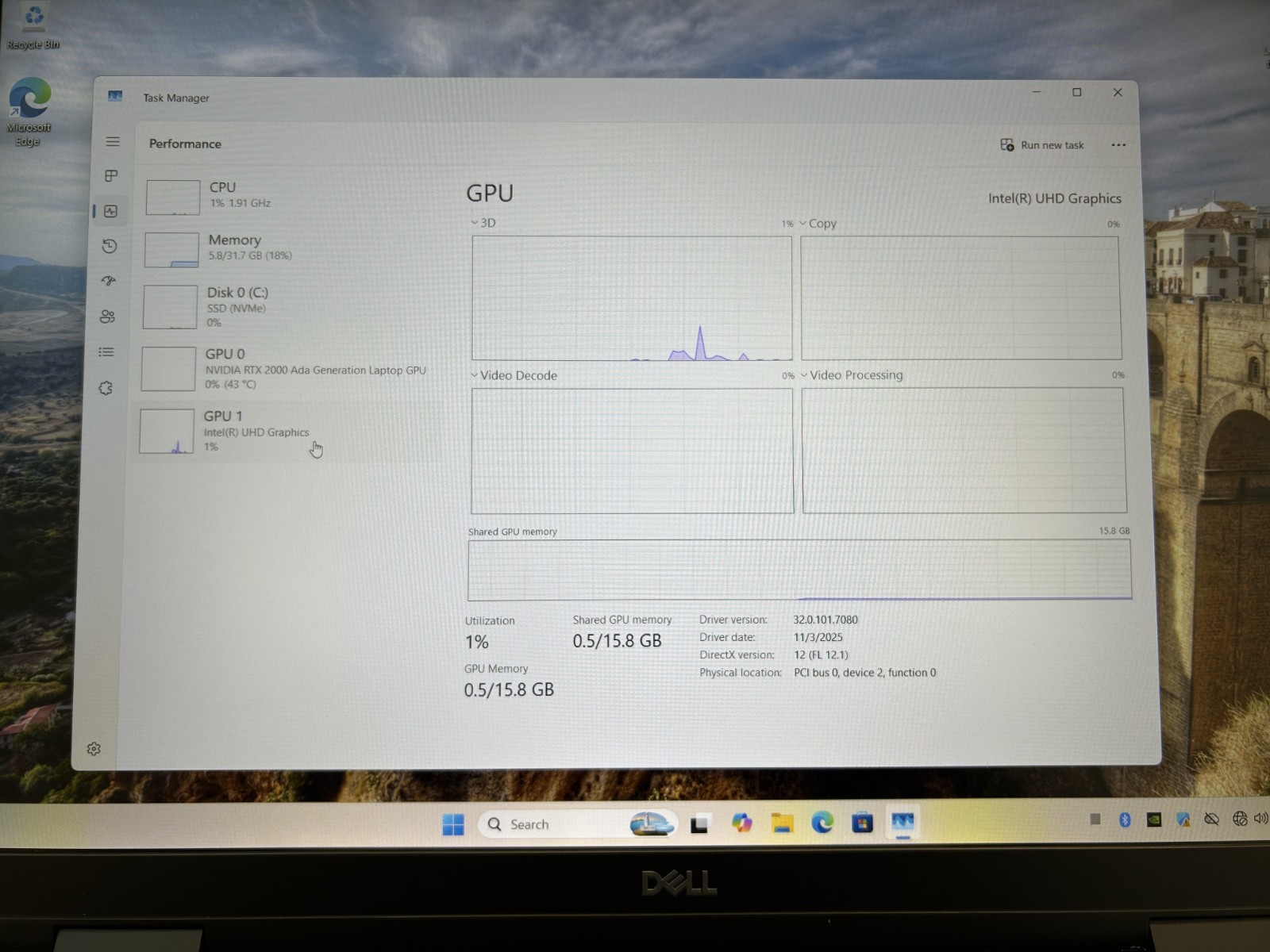 Laptop Dell Precision 7680 16″ Core i7-13850HX 32GB RAM 1TB SSD RTX 2000 Win 11