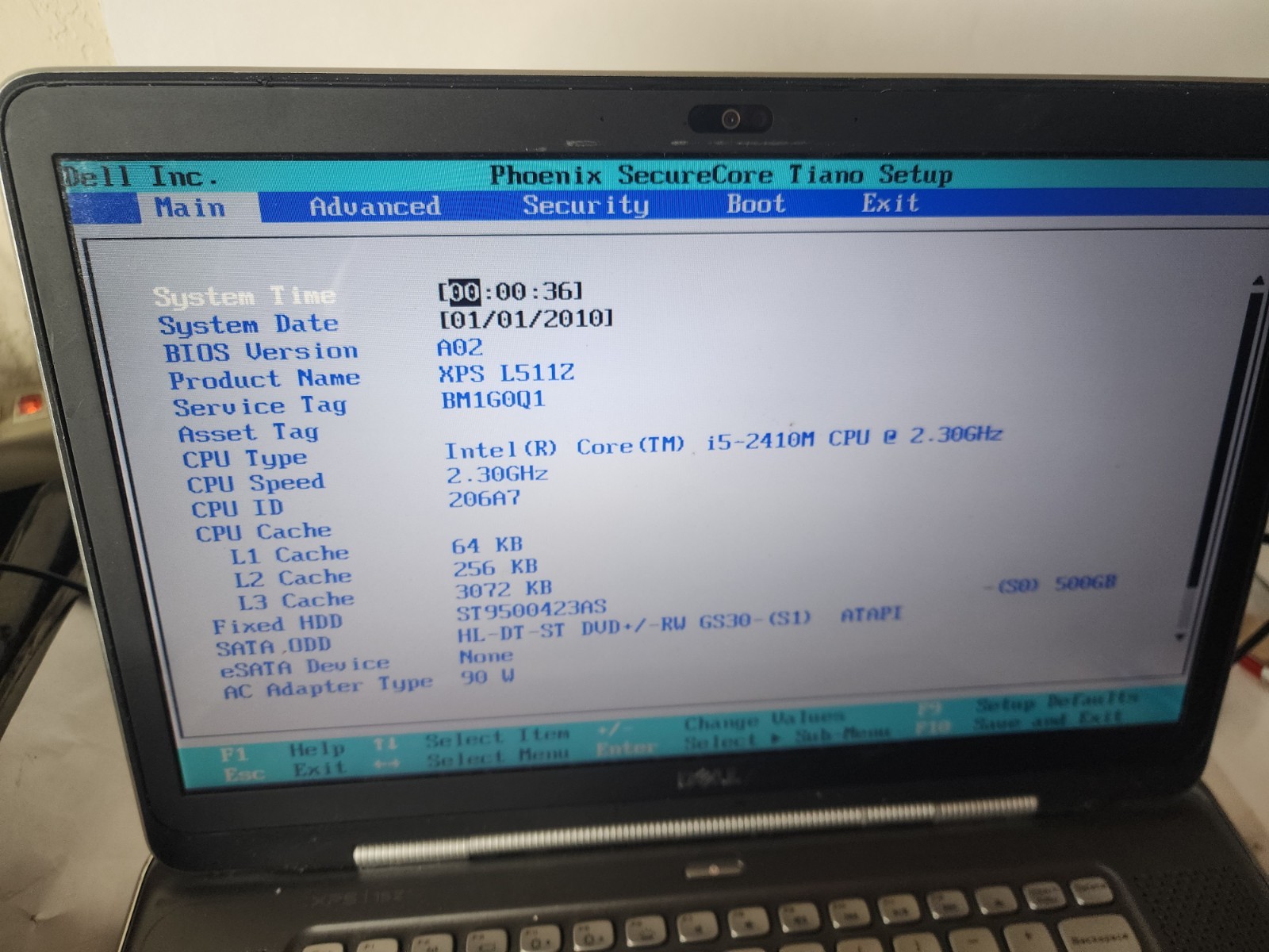 Dell XPS 15z L511Z 15.6″ Laptop Intel Core i5-2410m@2.30ghz, 6Gb Ram, 500GB HD